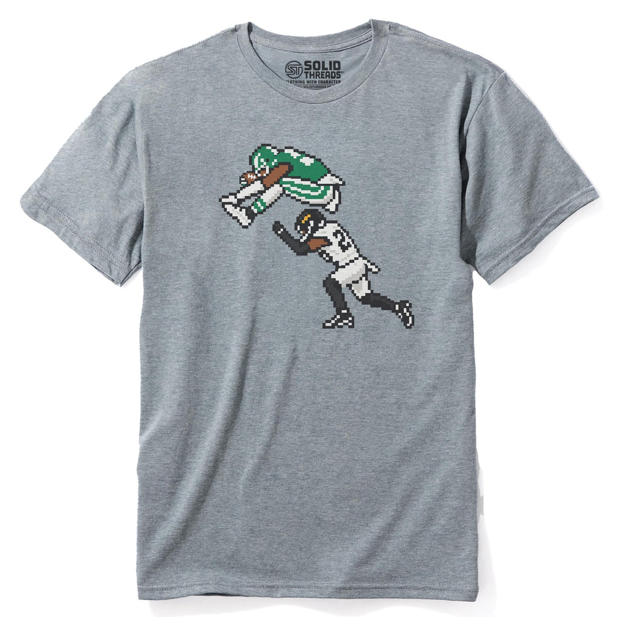Philly 16-bit Football Cool Staple T-shirt in Ash Heather - Front View