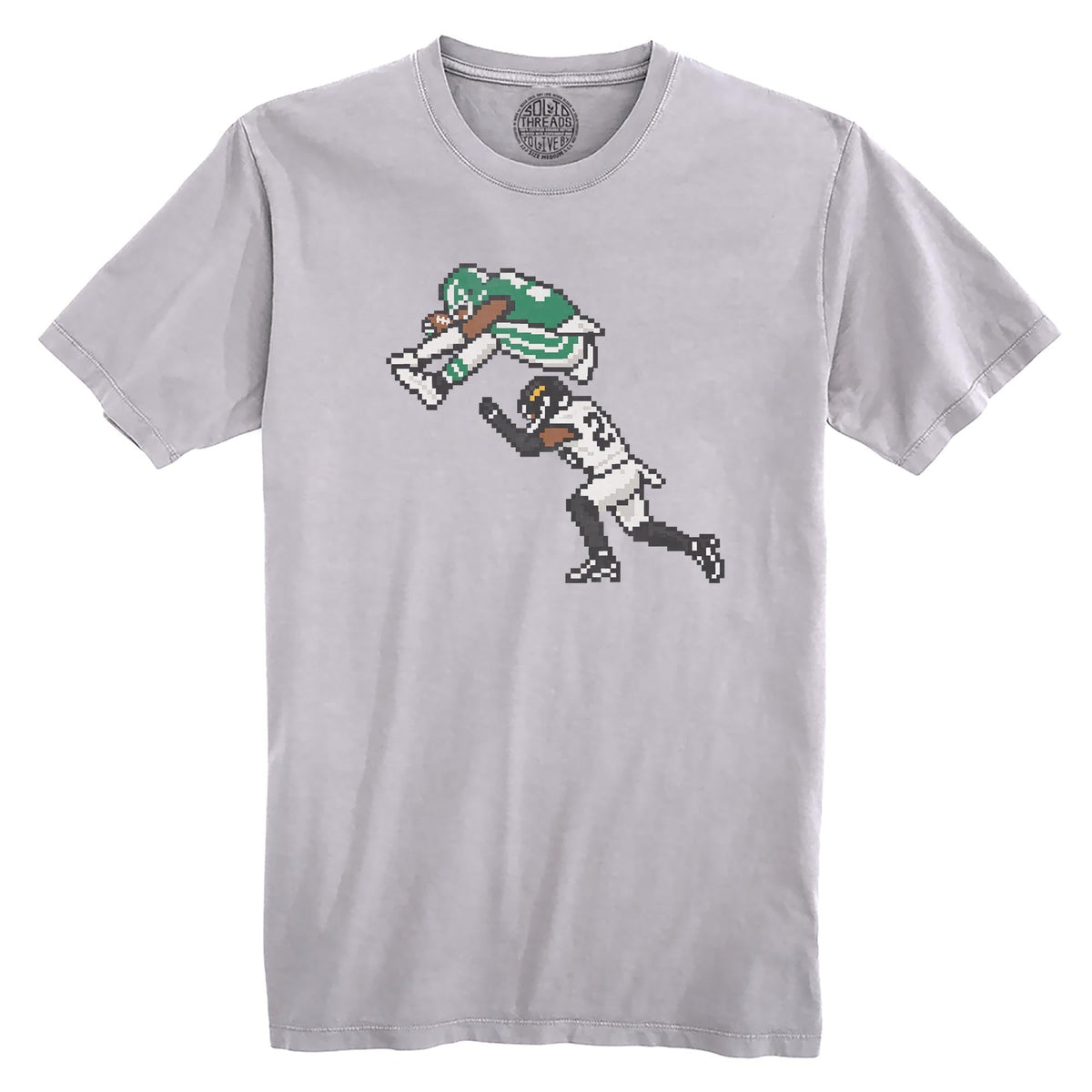 Philly 16-bit Football Cool Organic T-shirt in Silver - Front View