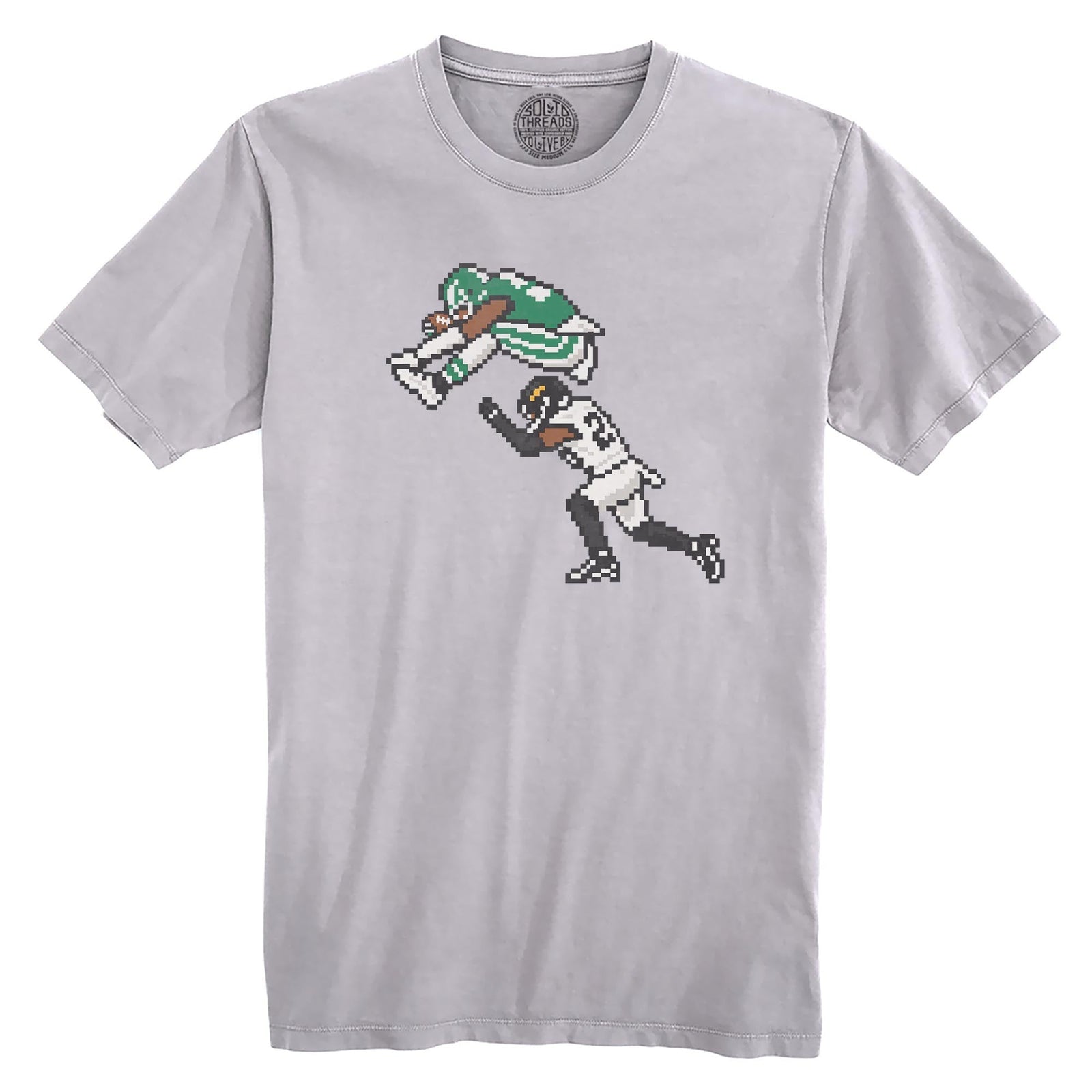 Philly 16-bit Football Cool Organic T-shirt in Silver - Front View