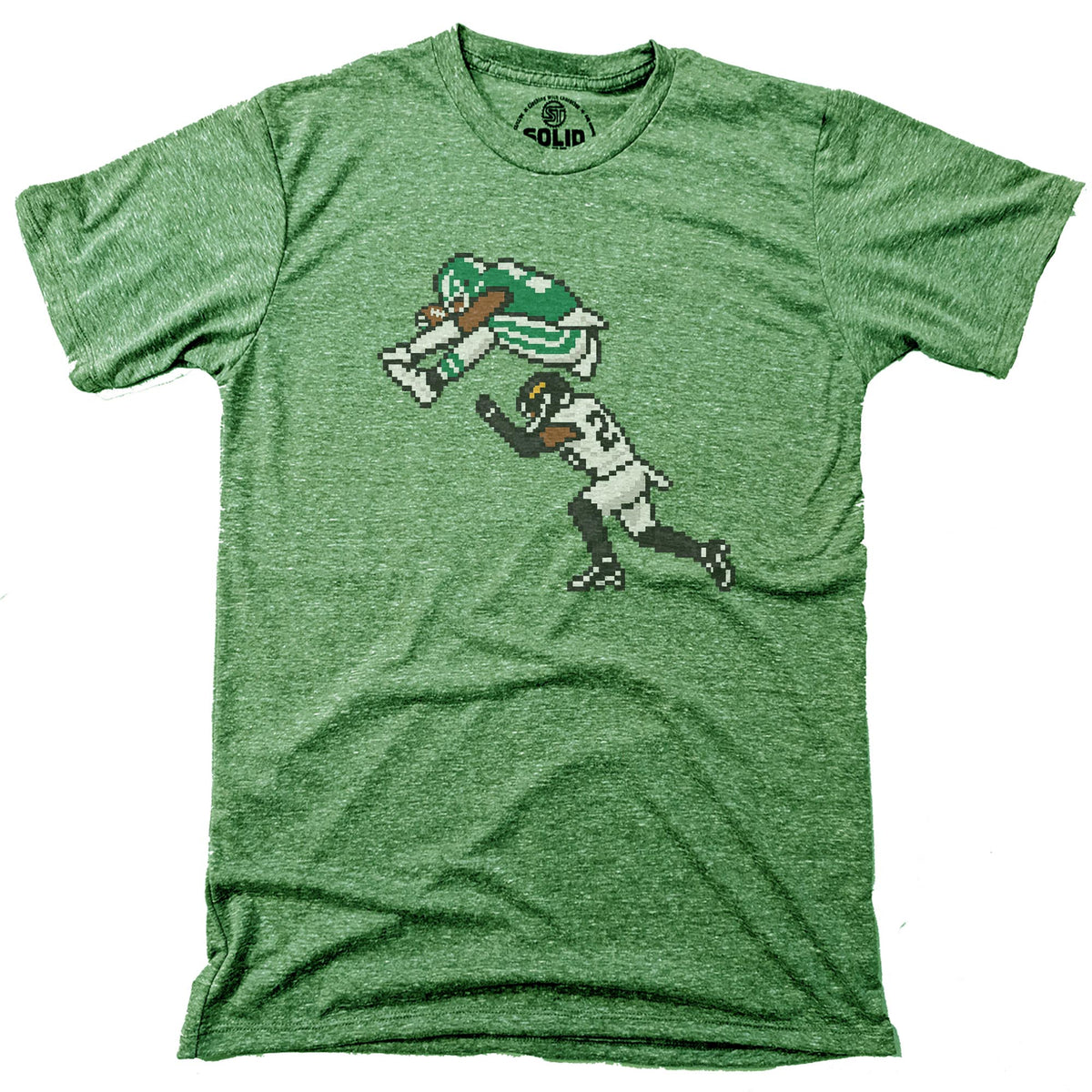 Philly 16-bit Football Cool Signature T-shirt in Triblend Kelly - Front View