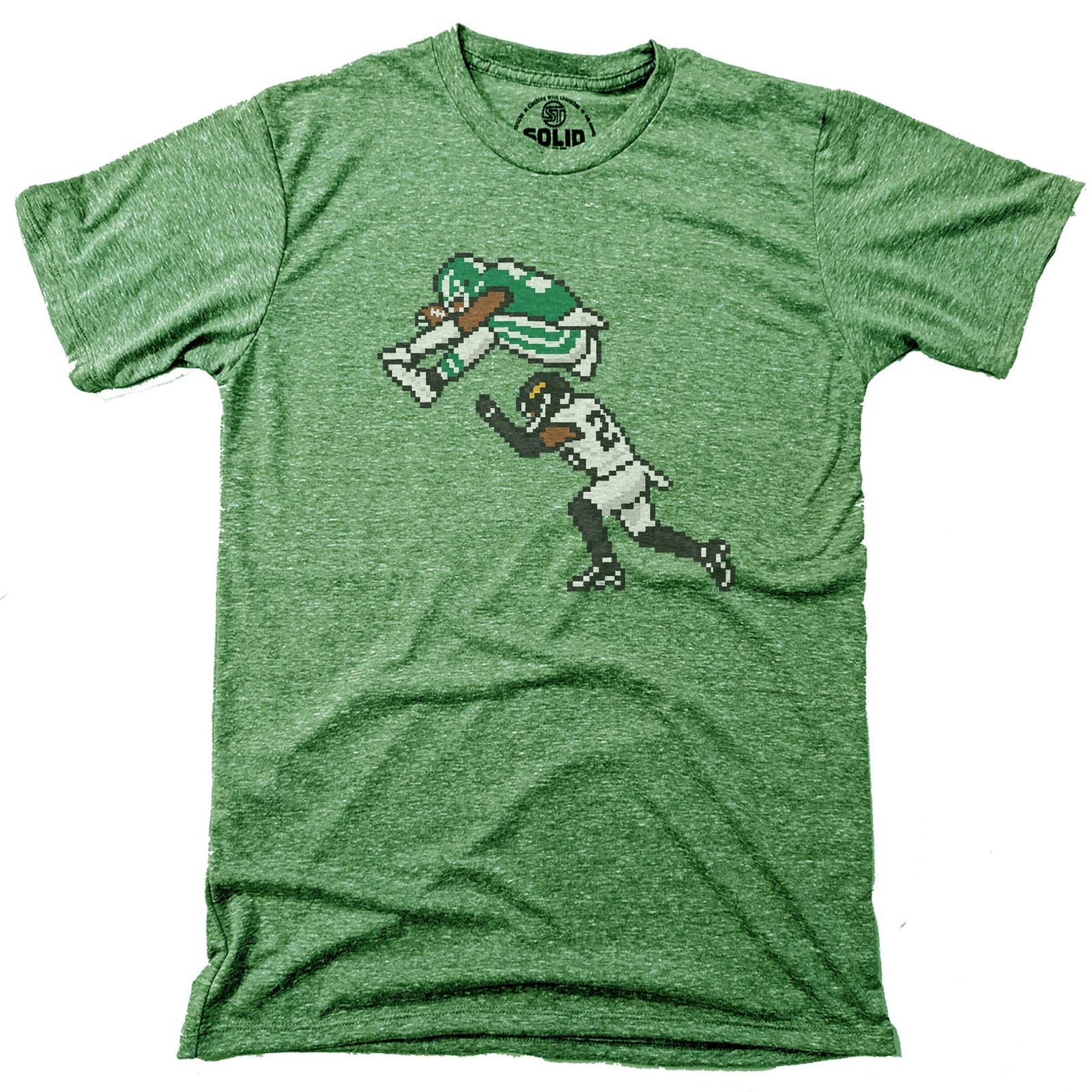 Philly 16-bit Football Cool Signature T-shirt in Triblend Kelly - Front View