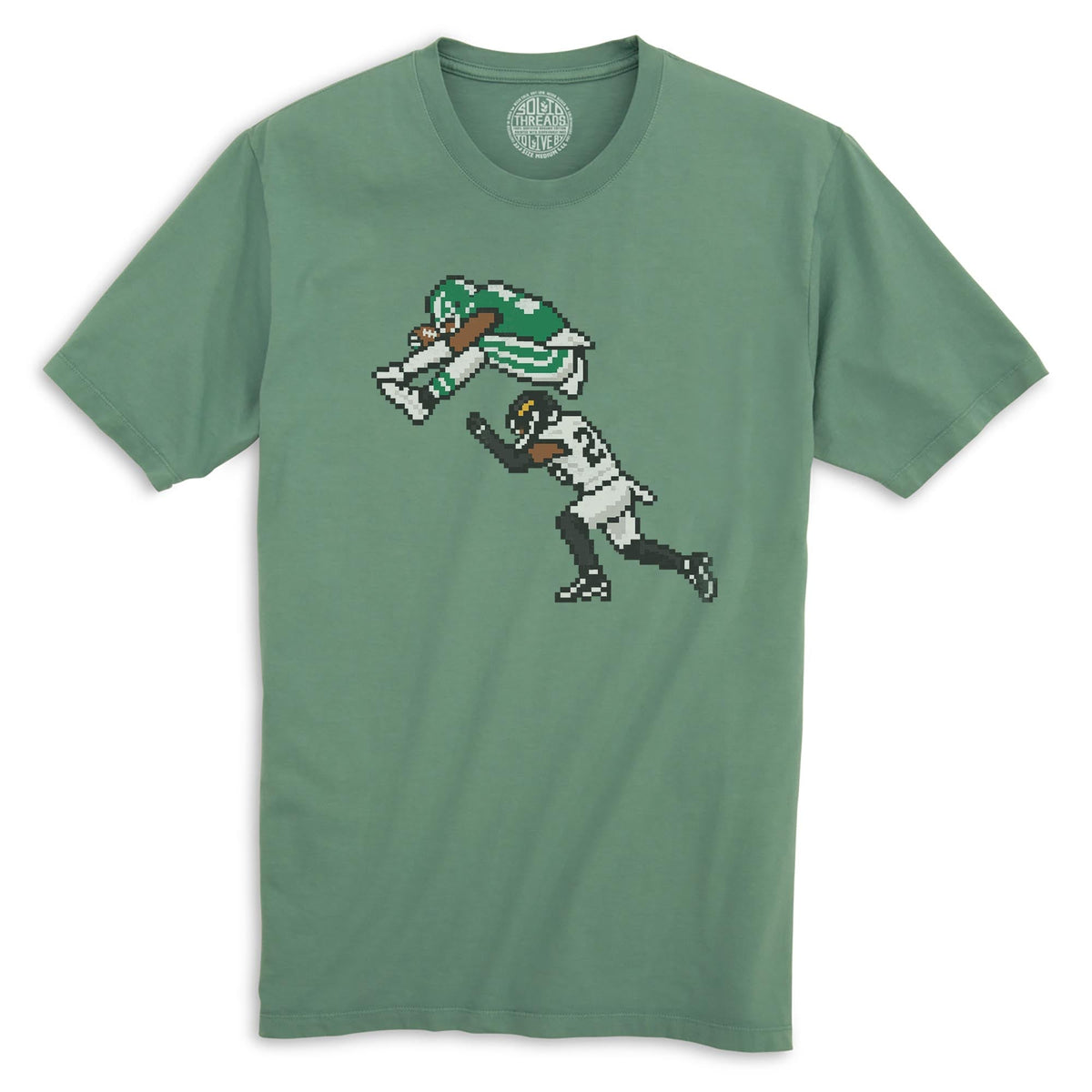 Philly 16-bit Football Cool Organic T-shirt in Pine - Front View