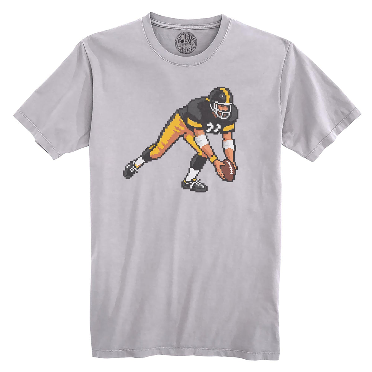 Pittsburgh 16-bit Football Cool Organic T-shirt in Silver - Front View