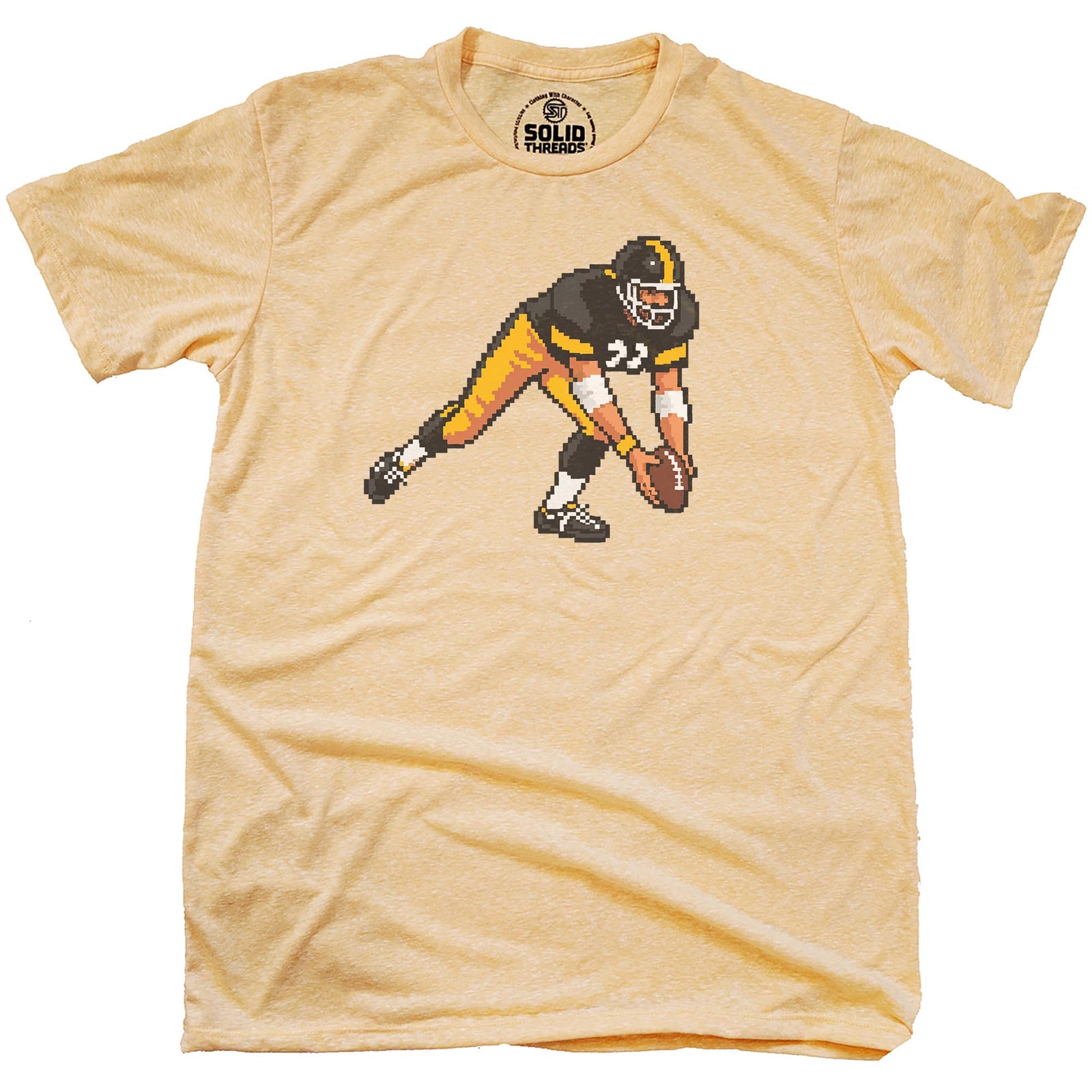 Pittsburgh 16-bit Football Cool Signature T-shirt in Triblend Gold - Front View