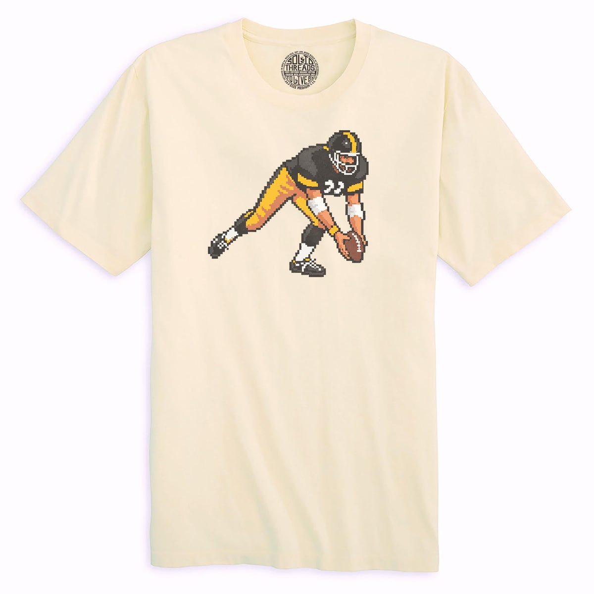 Pittsburgh 16-bit Football Cool Organic T-shirt in Ivory - Front View