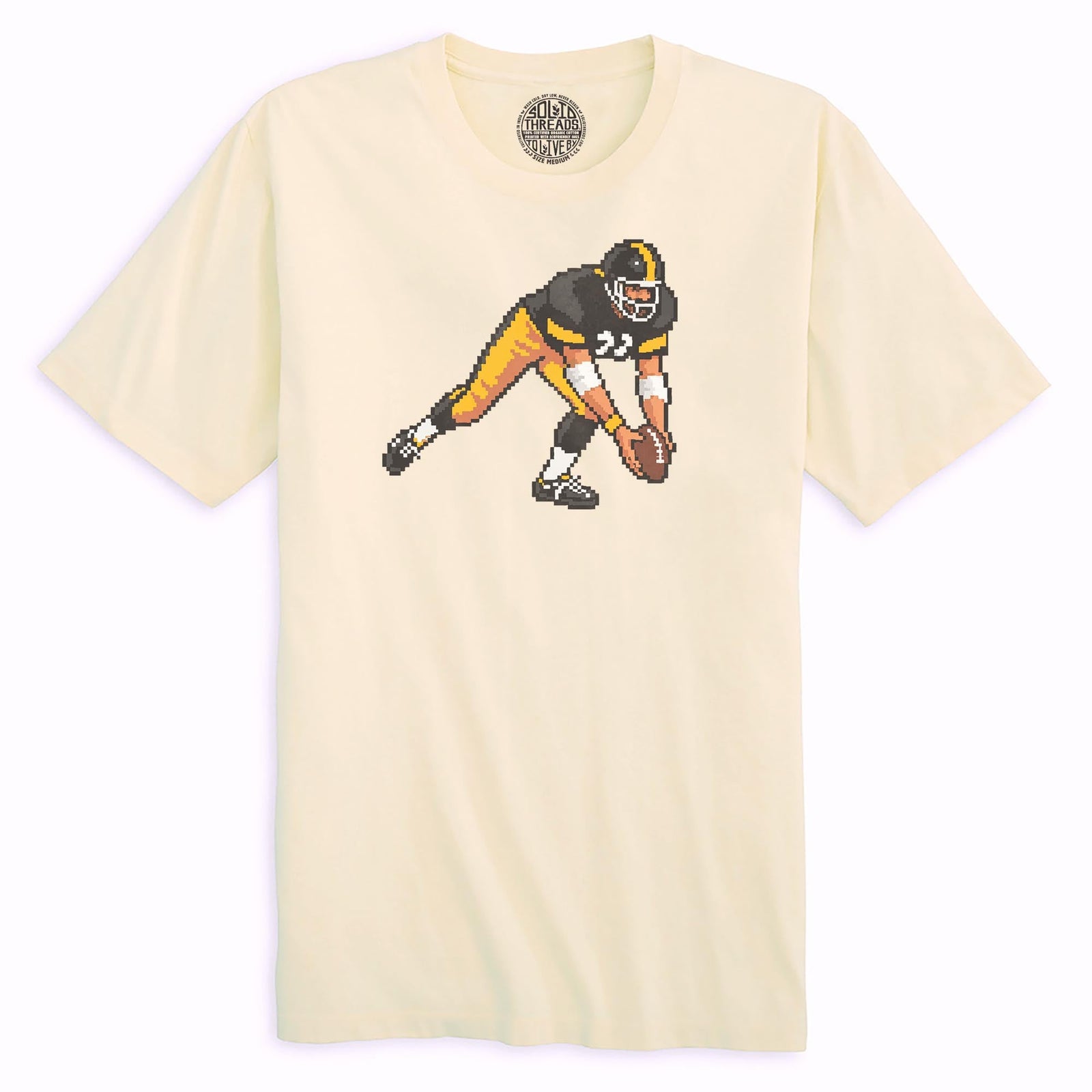 Pittsburgh 16-bit Football Cool Organic T-shirt in Ivory - Front View