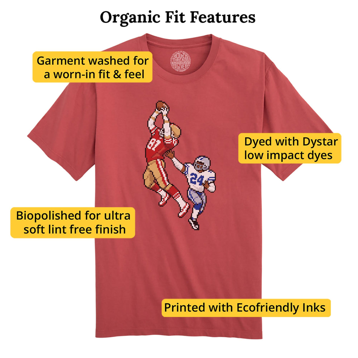 San Francisco 16-Bit Football Organic T-Shirt