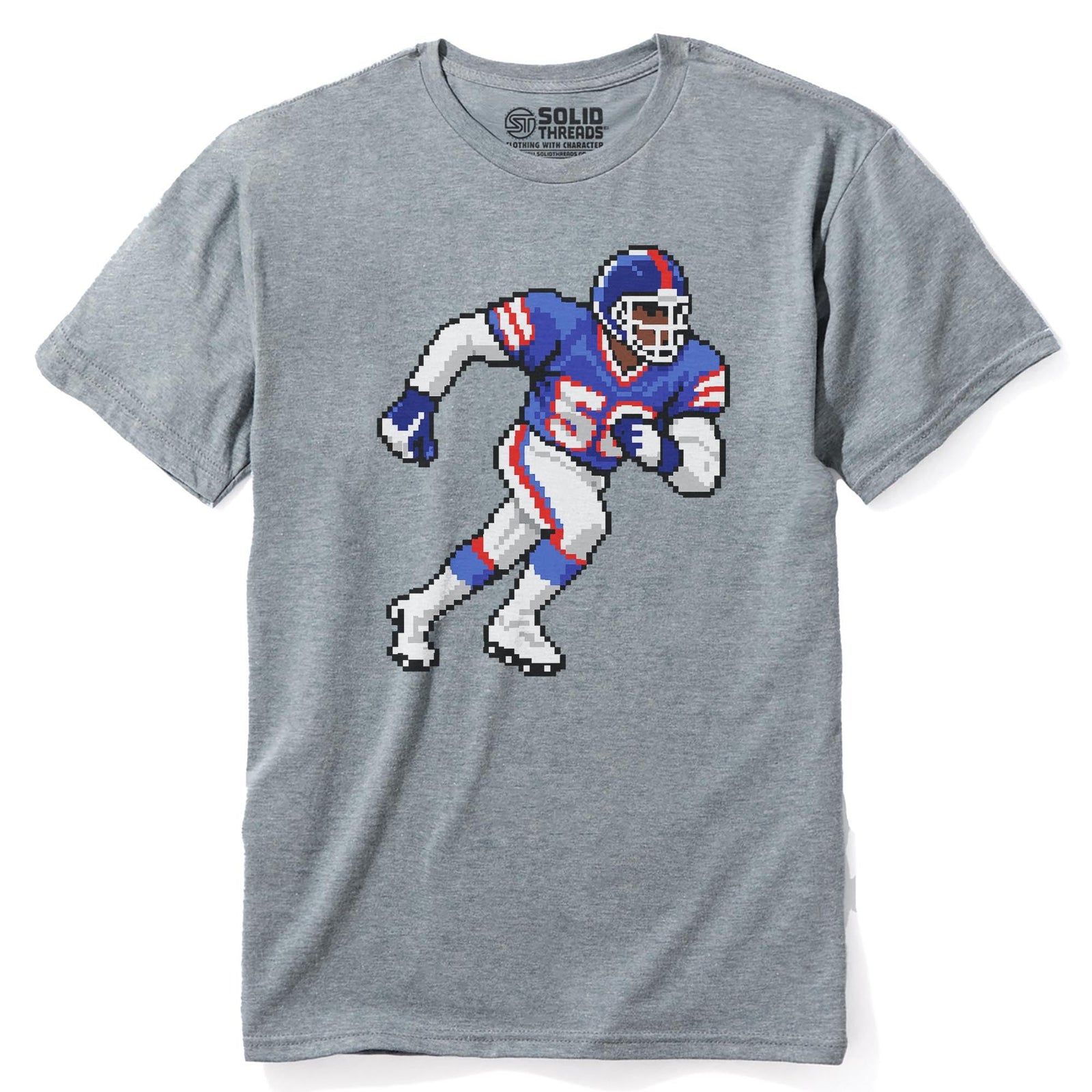 New York 16-bit Football Cool Staple T-shirt in Ash Heather - Front View