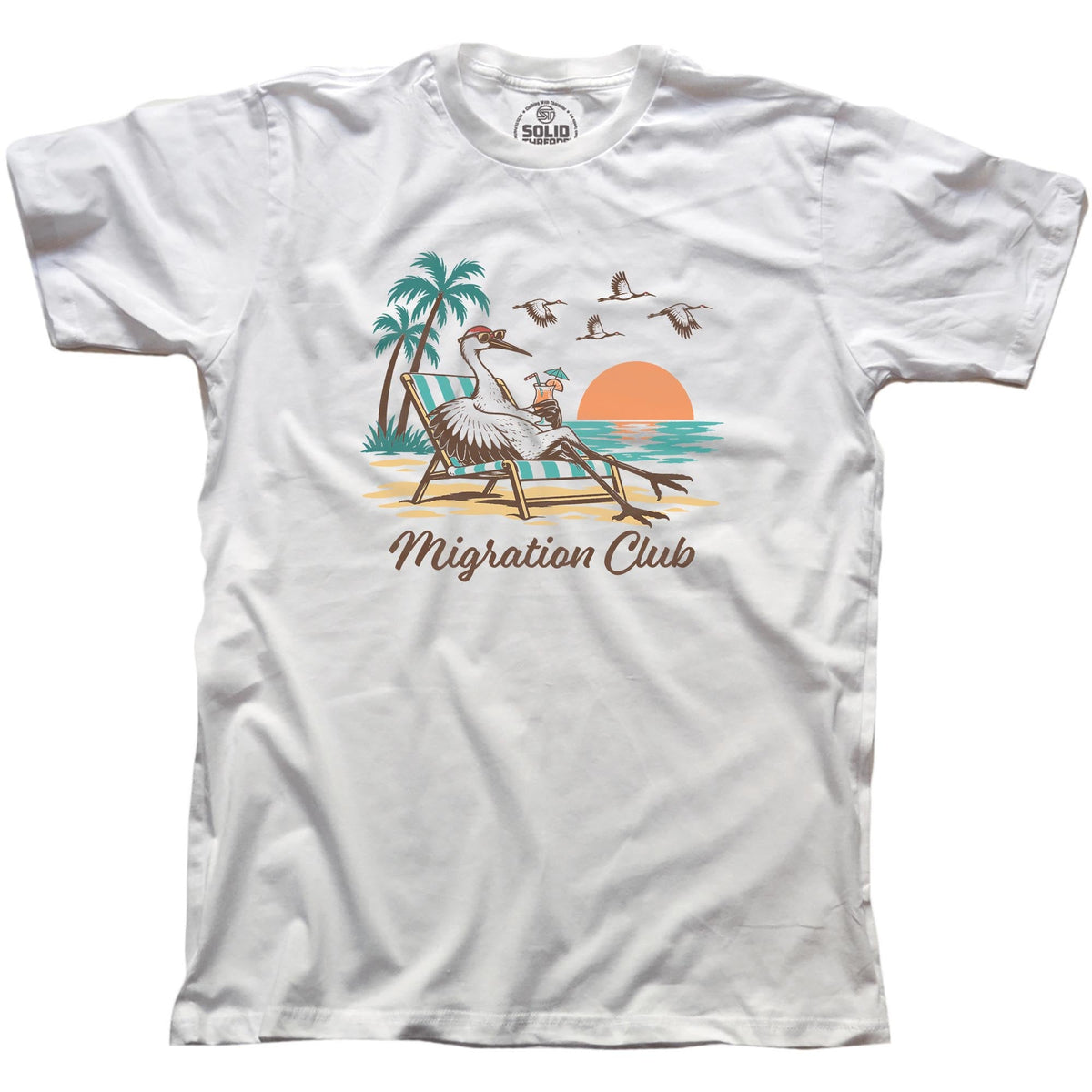 Migration Club Funny Signature T-shirt in White - Front View