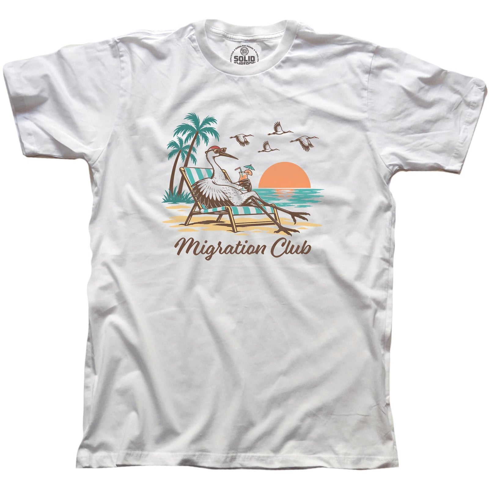 Migration Club Funny Signature T-shirt in White - Front View