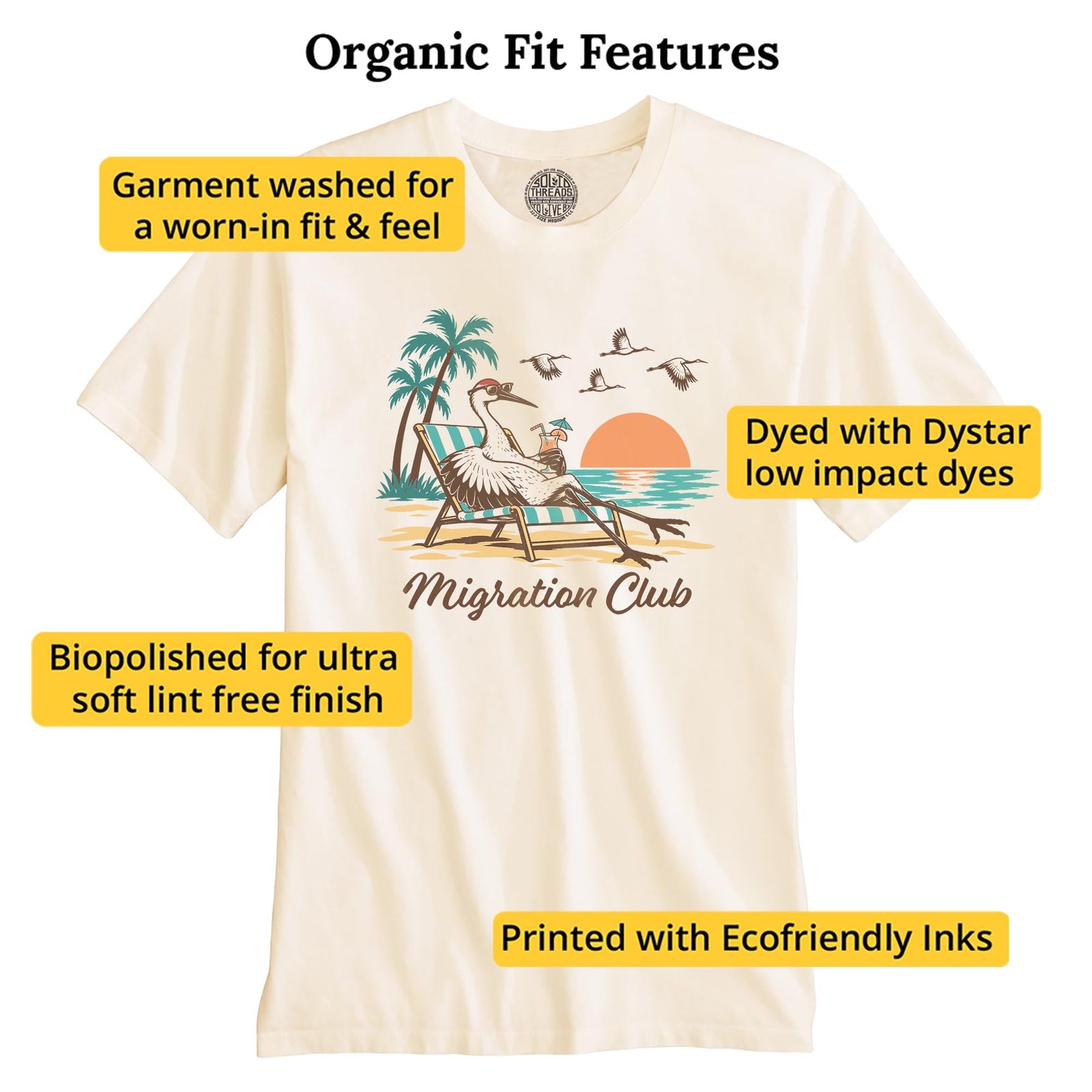 Migration Club Funny Organic T-shirt in Ivory - Fit Attributes