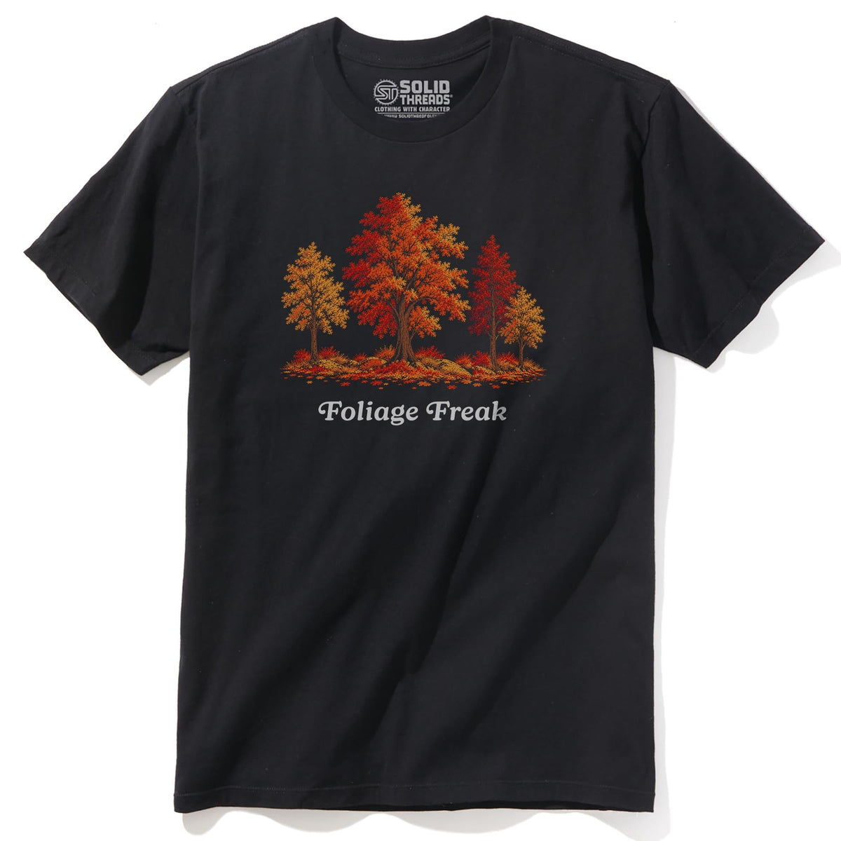 Foliage Freak Funny Staple T-shirt in Black - Front View
