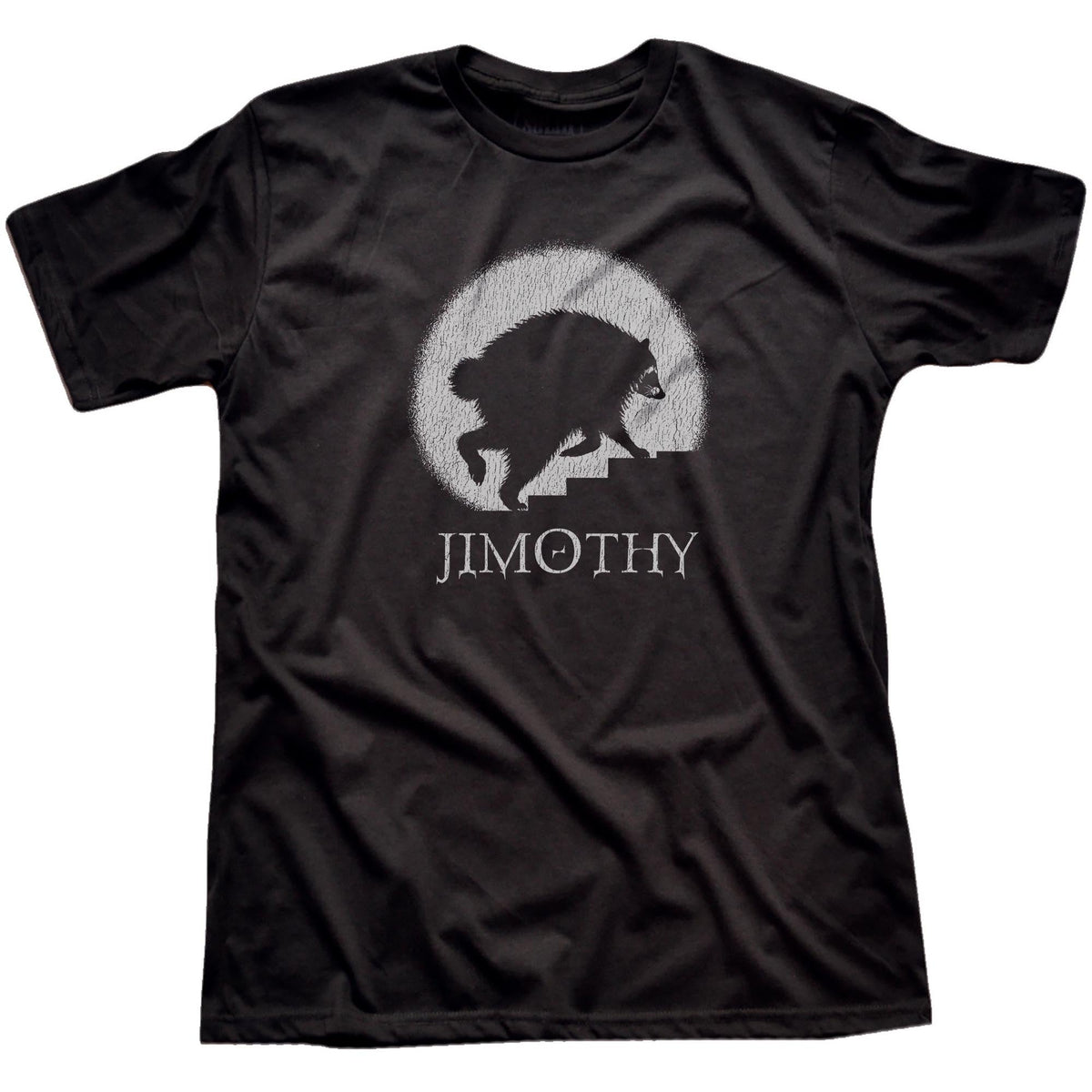 Jimothy Horror Movie Funny Signature T-shirt in Black - Front View