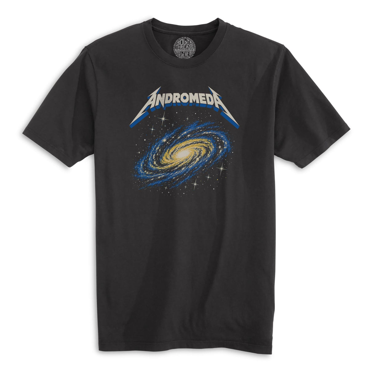Andromeda Vintage Organic T-shirt in Black - Front View