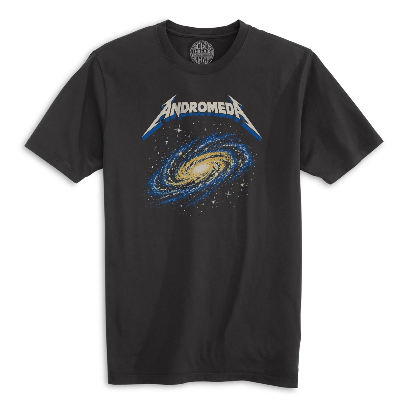 Andromeda Vintage Organic T-shirt in Black - Front View