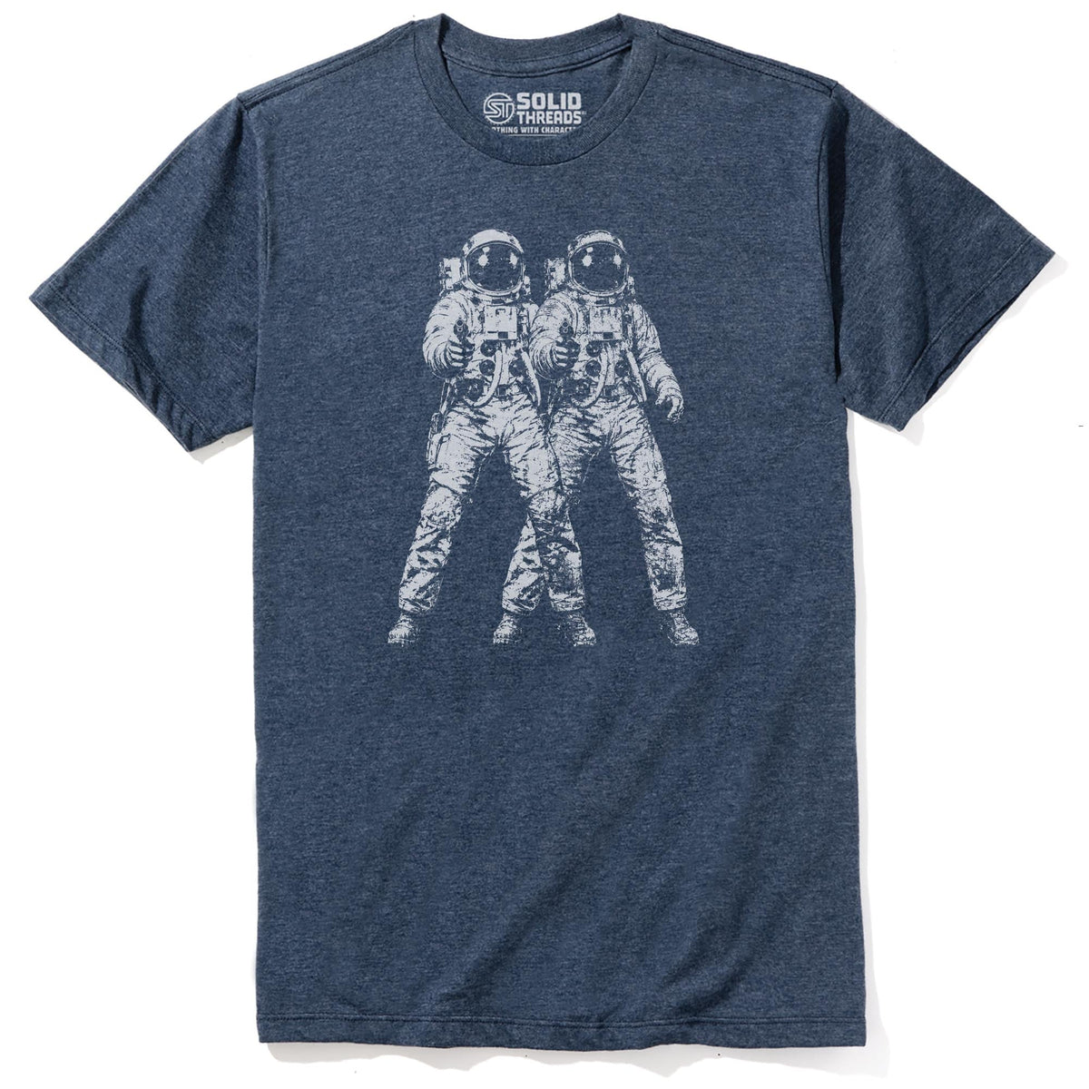 Space Cowboy Vintage Staple T-shirt in Navy Heather - Front View