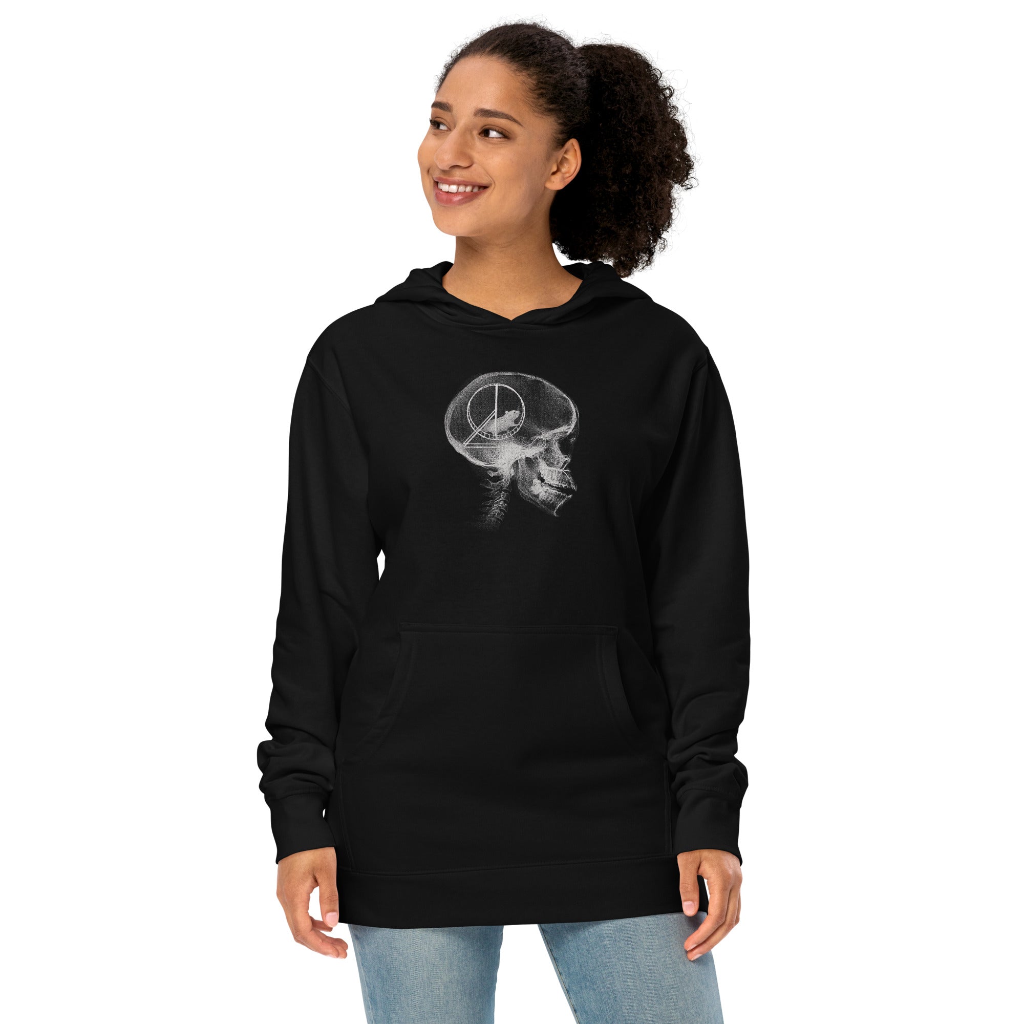 Hamster Head Scan Funny Cerebral Graphic Midweight Pullover Hoodie | Designer X Ray Wheel Fleece | Solid Threads