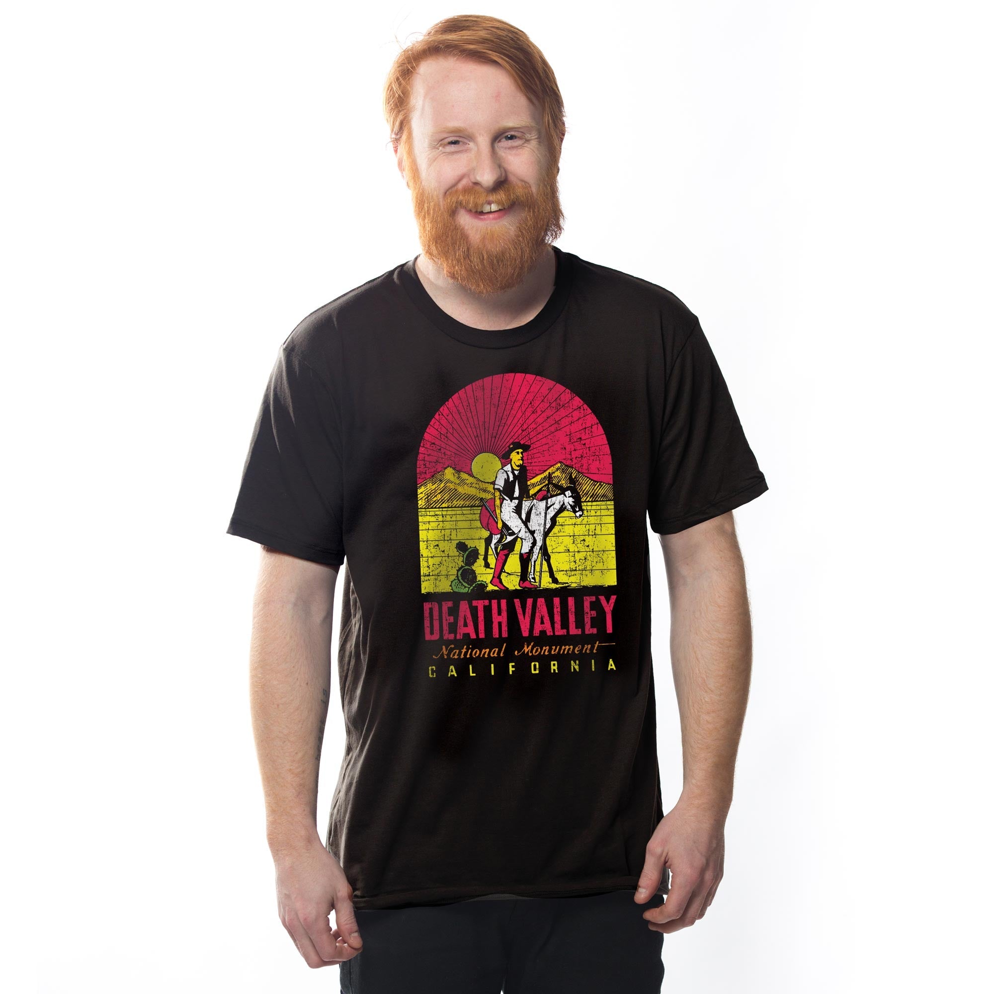 Men's Death Valley Retro Graphic T-Shirt | Cool CA Desert Tee on Model | Solid Threads