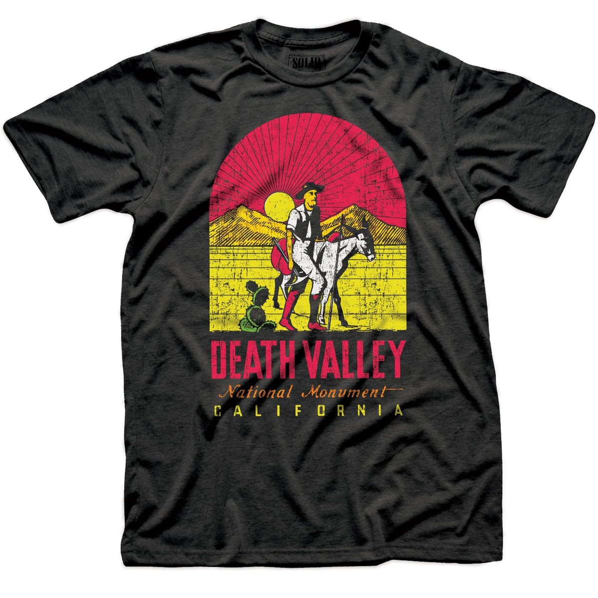 Men&#39;s Death Valley Retro Graphic T-Shirt | Cool CA Desert Tee | Solid Threads