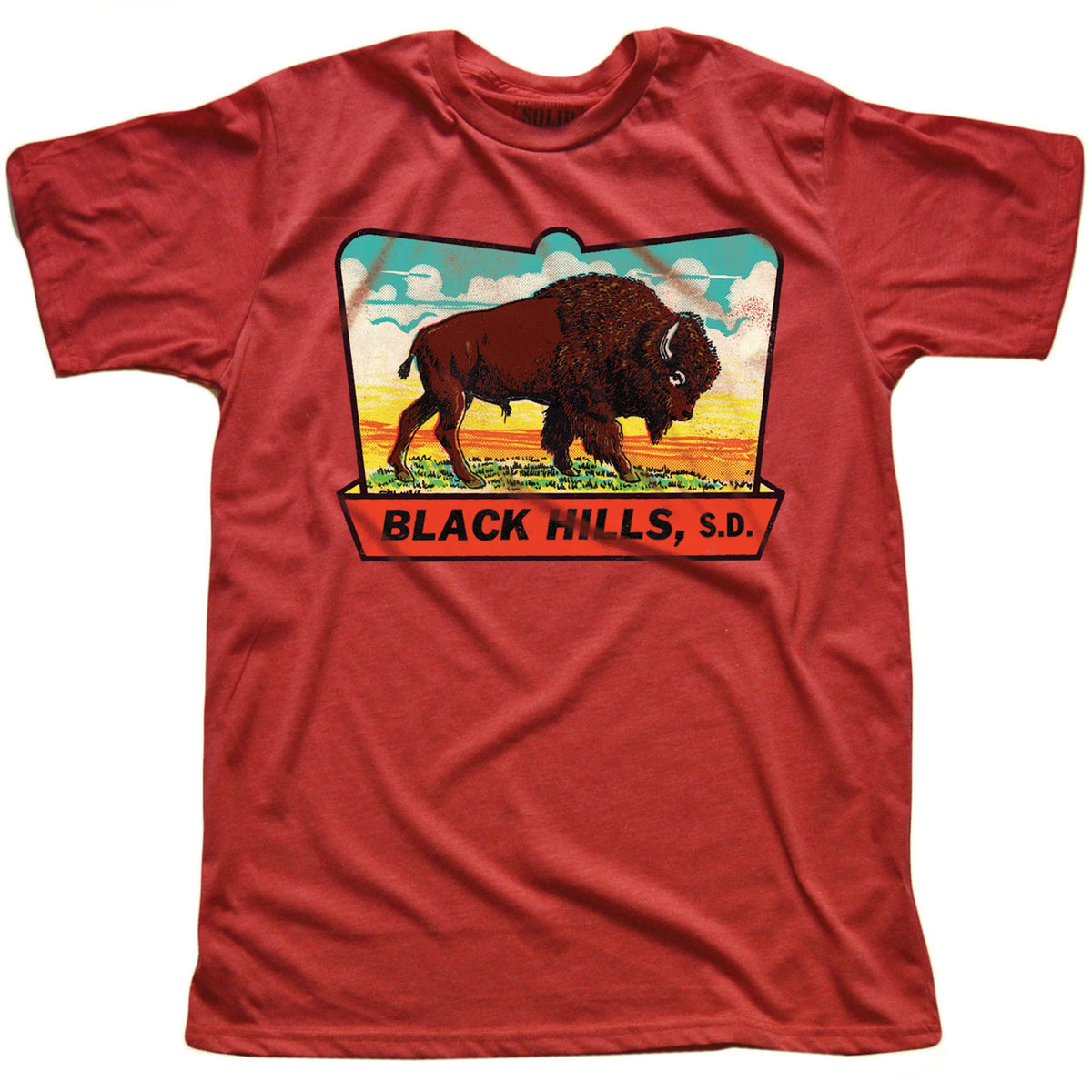 Men&#39;s Black Hills Retro Graphic T-Shirt | Cool SD Plains Tee | Solid Threads