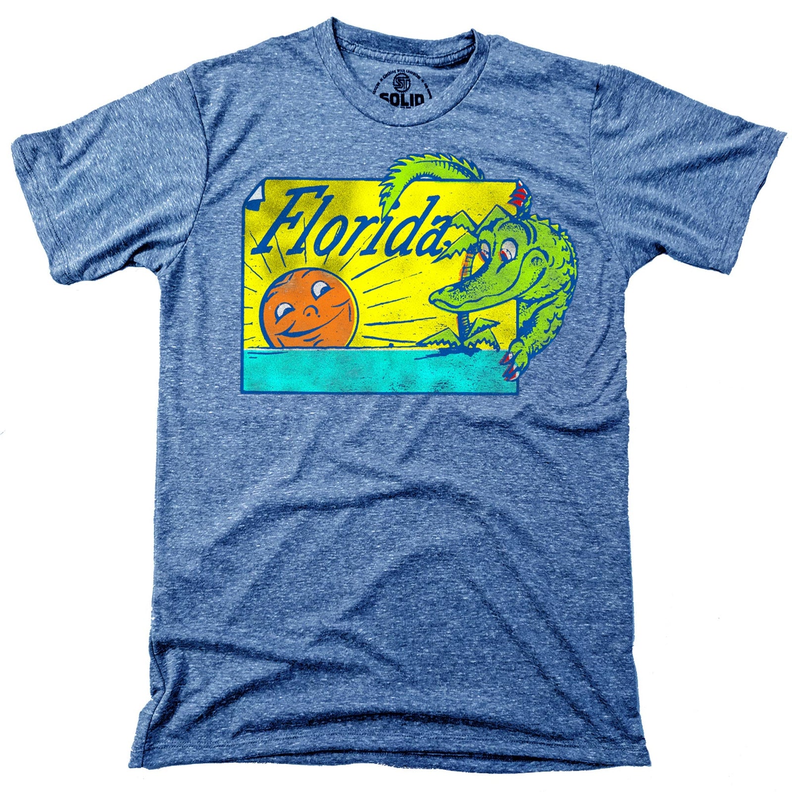 Men's Florida Gator Vintage Graphic T-Shirt | Cool FL Alligator Tee | Solid Threads