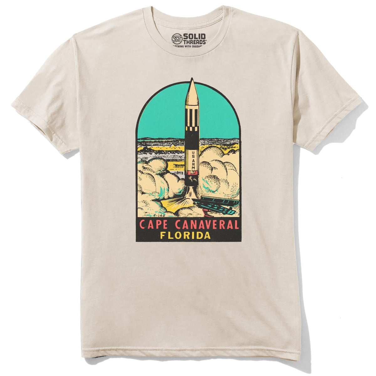 Cape Canaveral Vintage Staple T-shirt in Natural - Front View