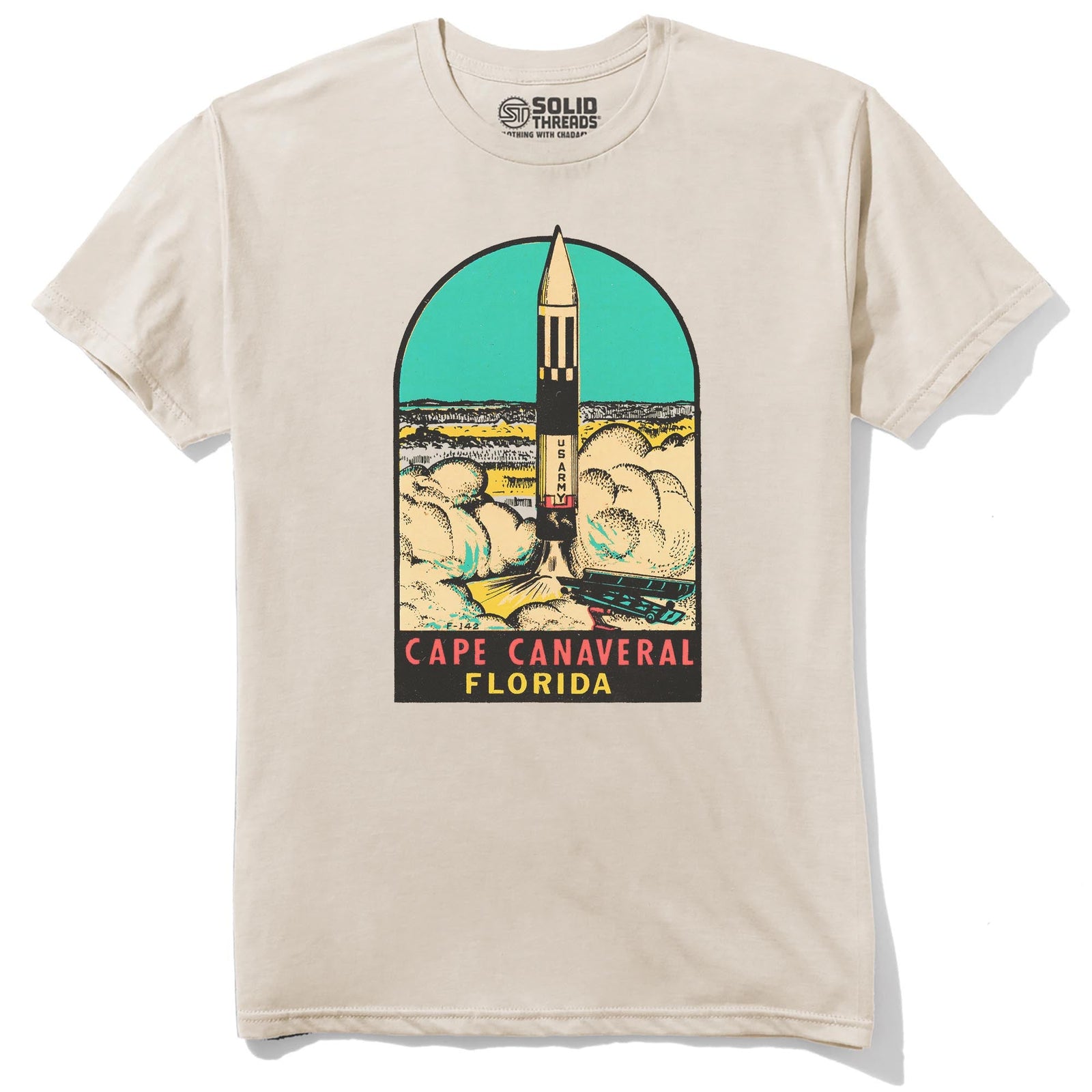 Cape Canaveral Vintage Staple T-shirt in Natural - Front View