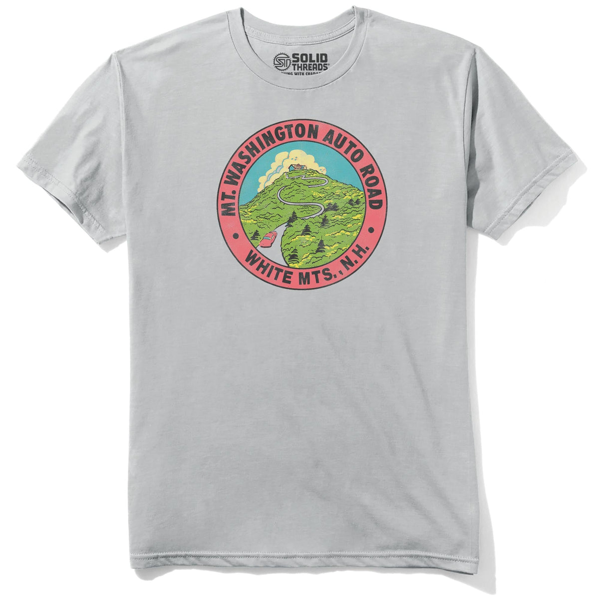Mt Washington Retro Staple T-shirt in Silver - Front View