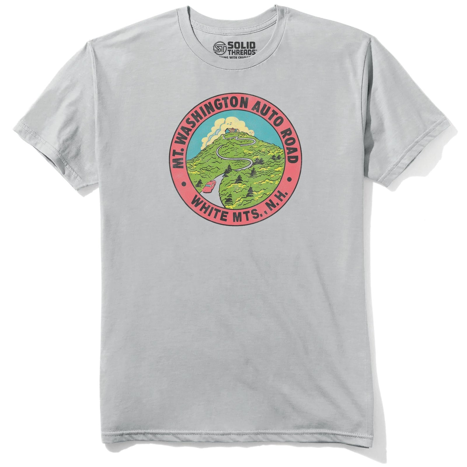 Mt Washington Retro Staple T-shirt in Silver - Front View