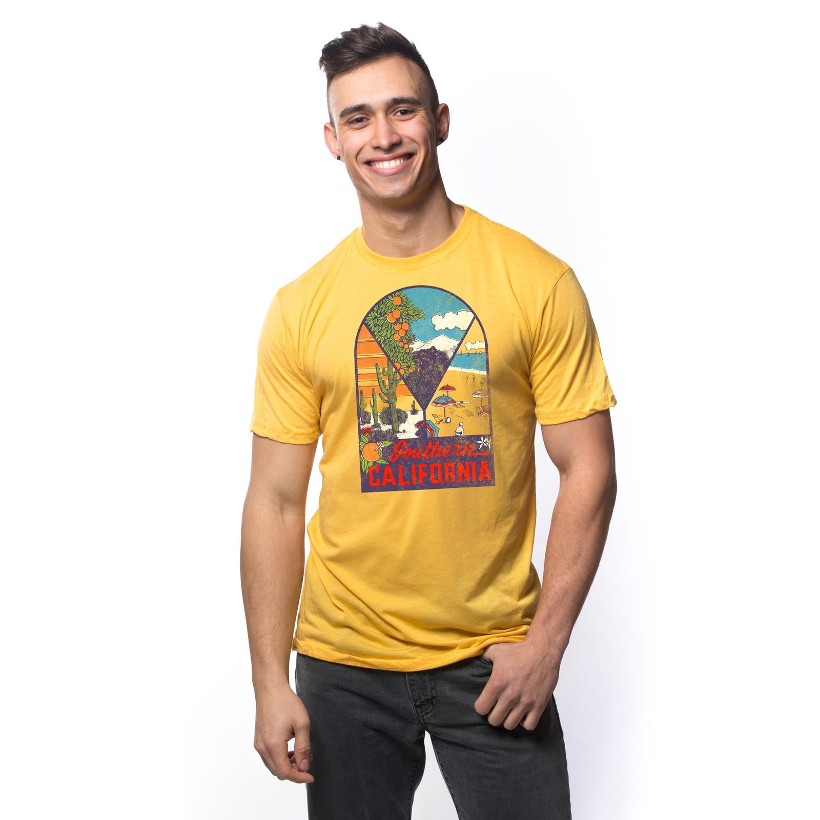 Men's Southern California Vintage Graphic T-Shirt | Cool CA Seasons Tee | Solid Threads