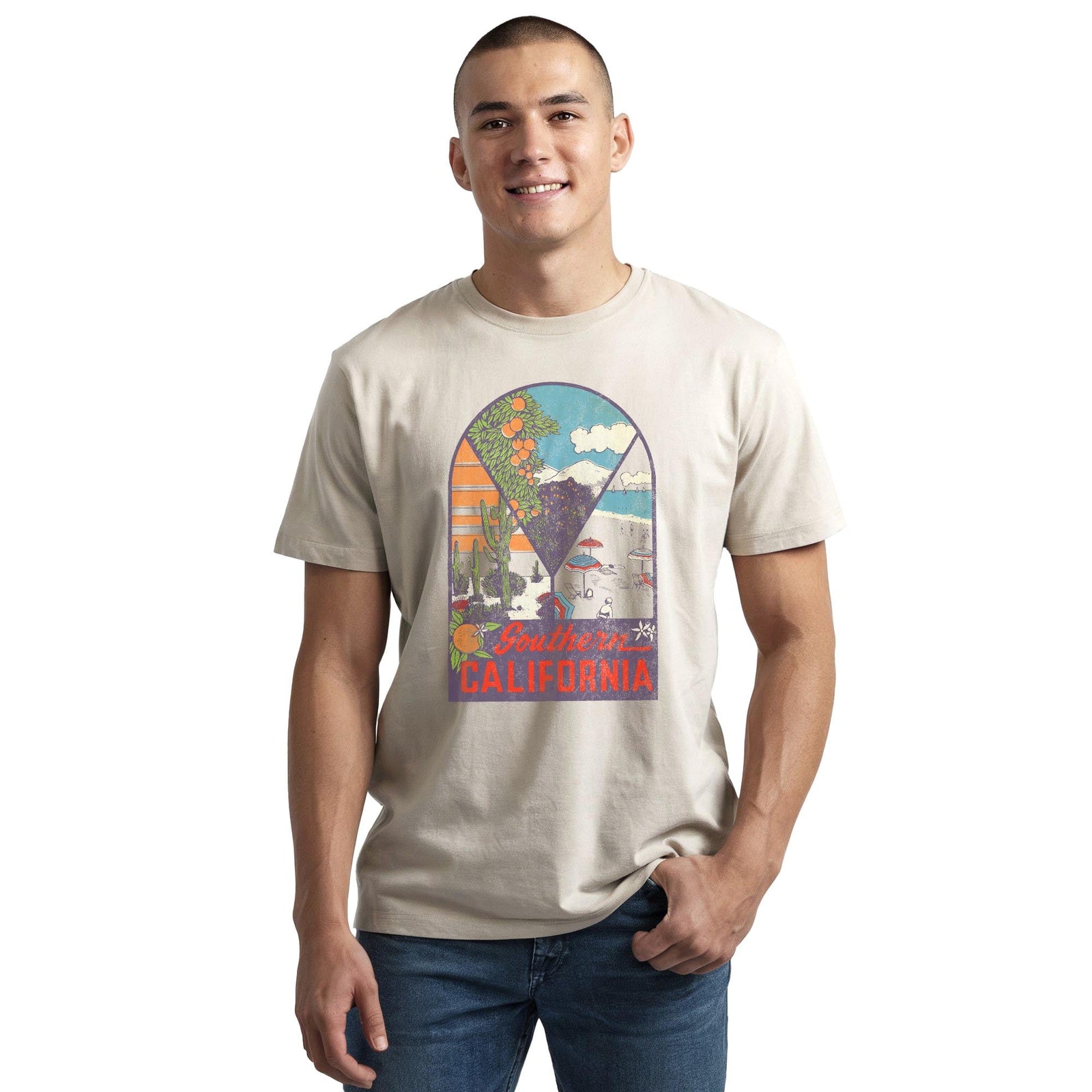 Southern California Vintage Staple T-shirt in Natural On Model - Front View