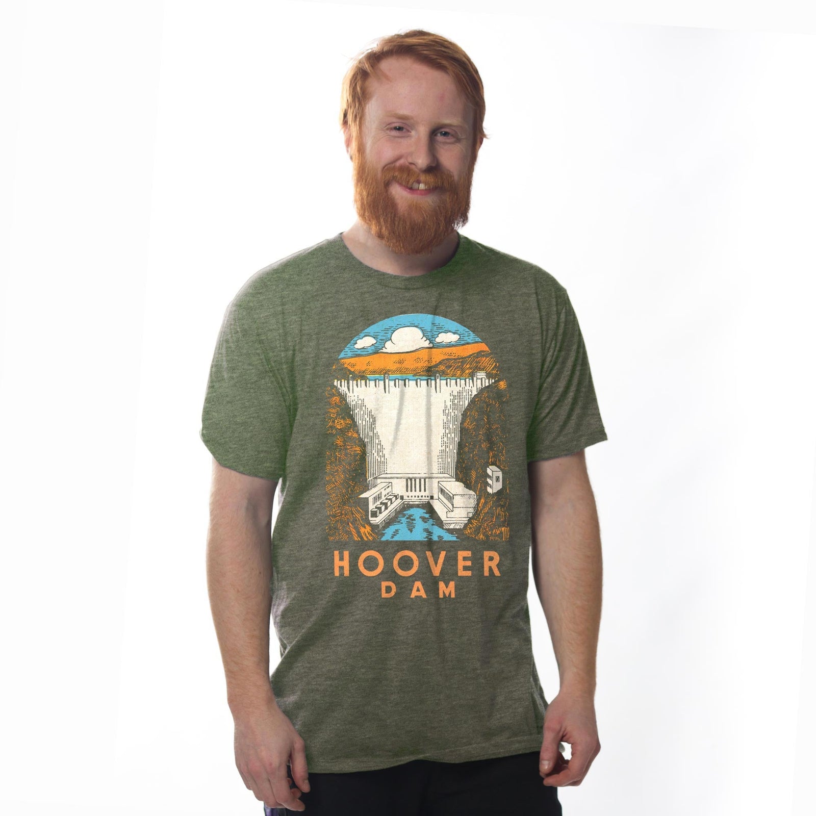 Men's Hoover-Dam Vintage Graphic T-Shirt | Cool NV AZ Dam Tee | Solid Threads