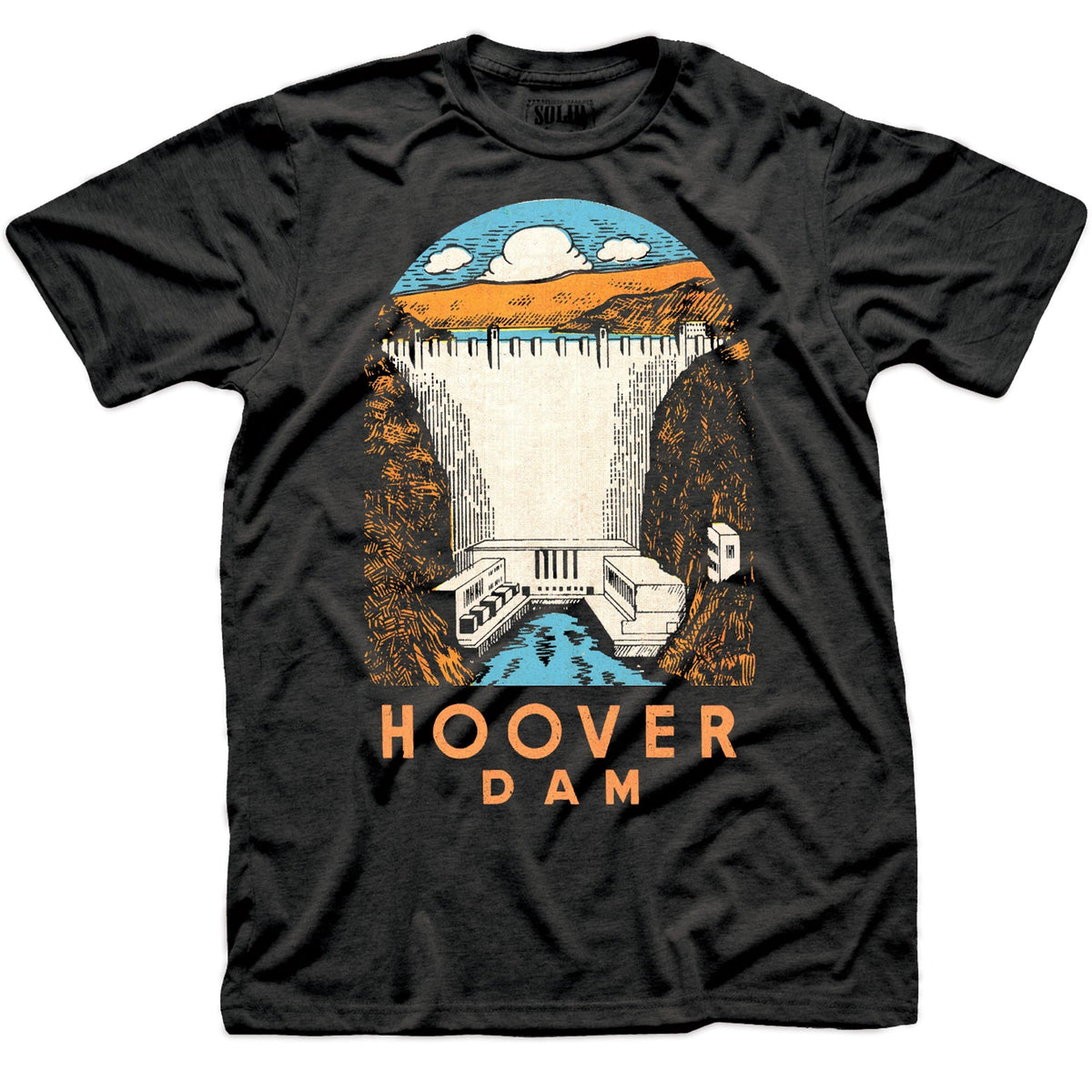 Men's Hoover-Dam Vintage Graphic T-Shirt | Cool NV AZ Dam Tee | Solid Threads