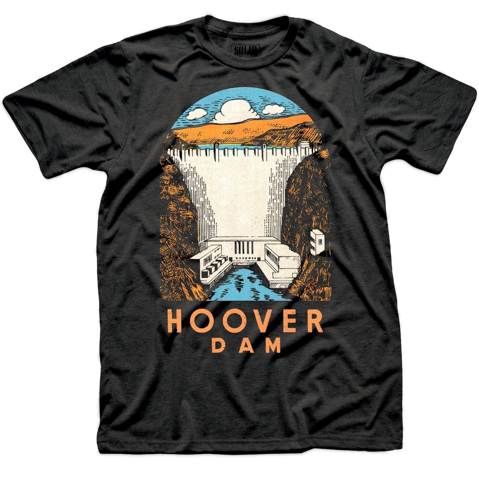 Men's Hoover-Dam Vintage Graphic T-Shirt | Cool NV AZ Dam Tee | Solid Threads