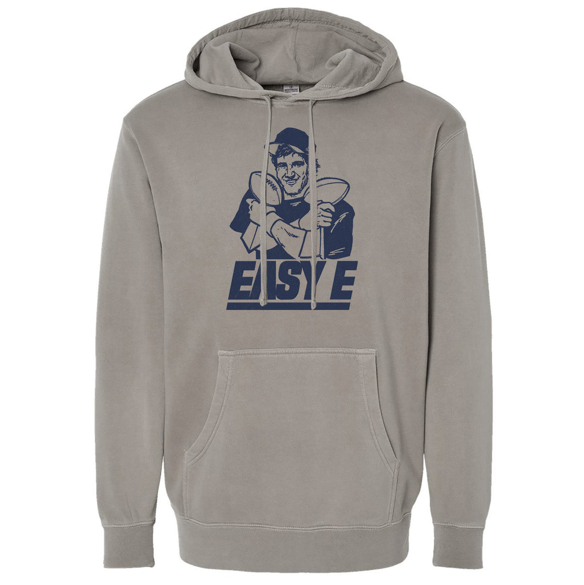 Unisex Easy E Retro Sports Graphic Fleece | Funny NY Giants Triblend Vintage Wash Hoodie on Model | SOLID THREADS