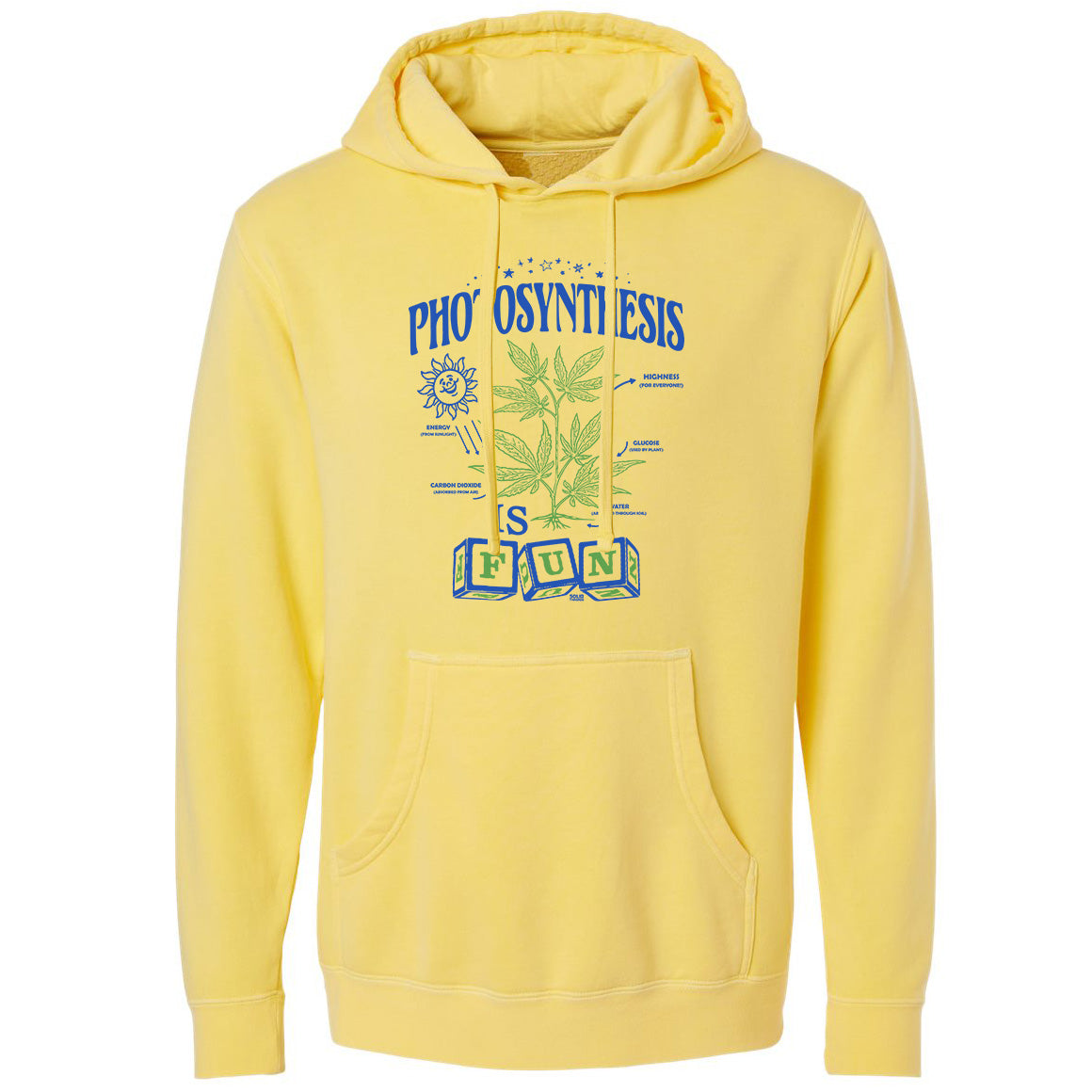 Men&#39;s Photosynthesis is Fun Vintage Graphic Fleece | Funny Marijuana Triblend Vintage Wash Hoodie | SOLID THREADS