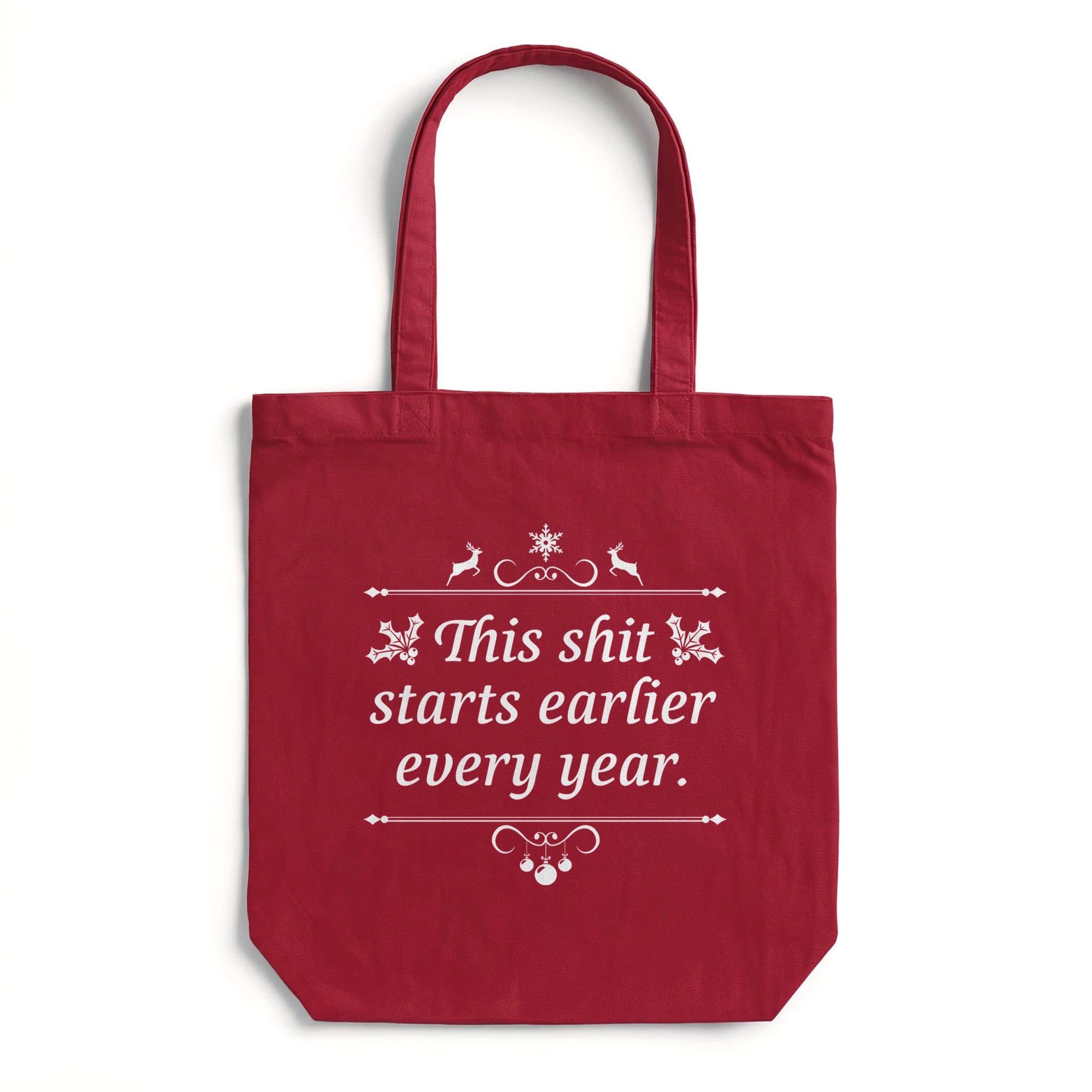 Holiday Cheer Funny Tote Designer Festive Christmas Parody Bag