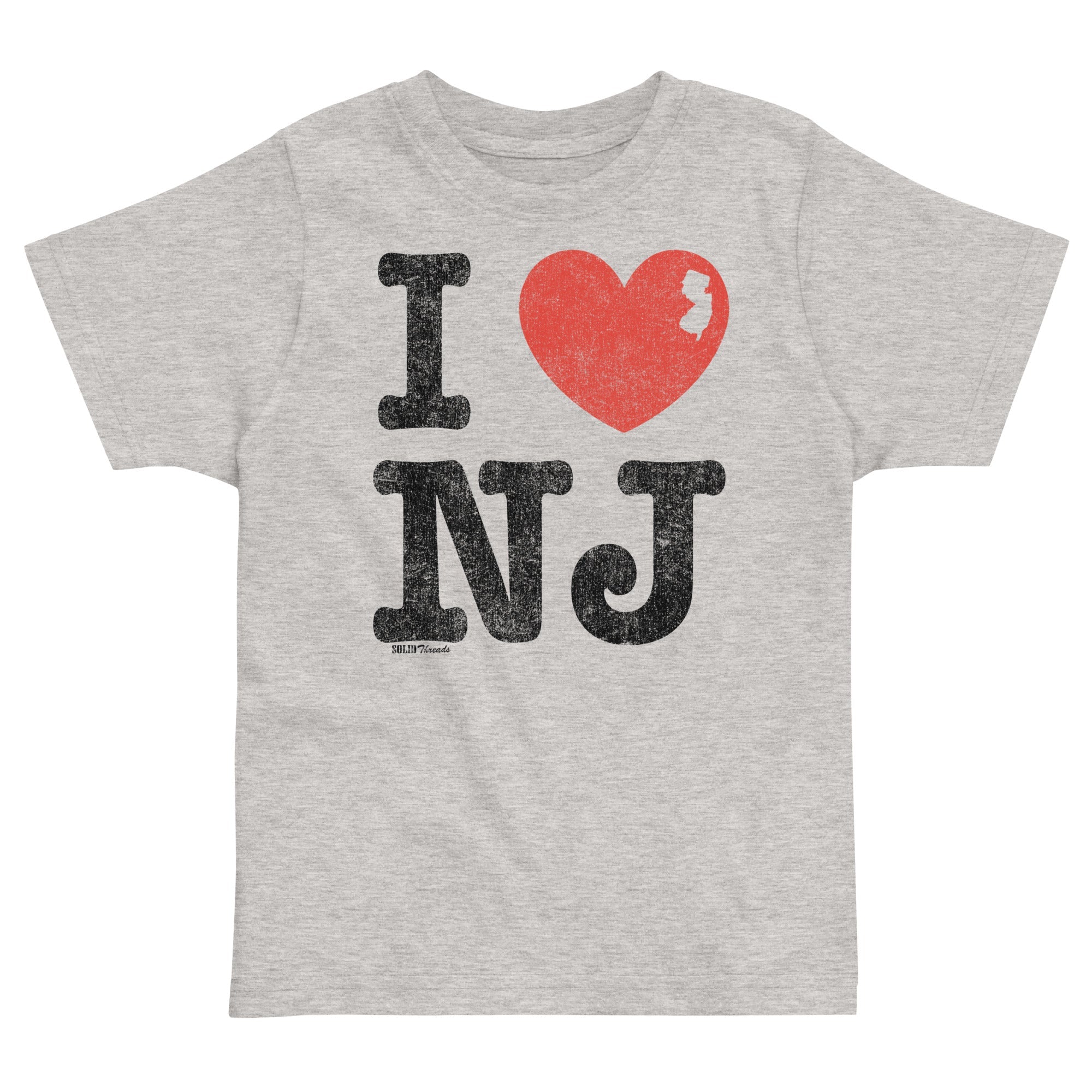 Toddler's I Heart Nj Retro Extra Soft T-Shirt | Retro Jersey Pride Tee | Solid Threads