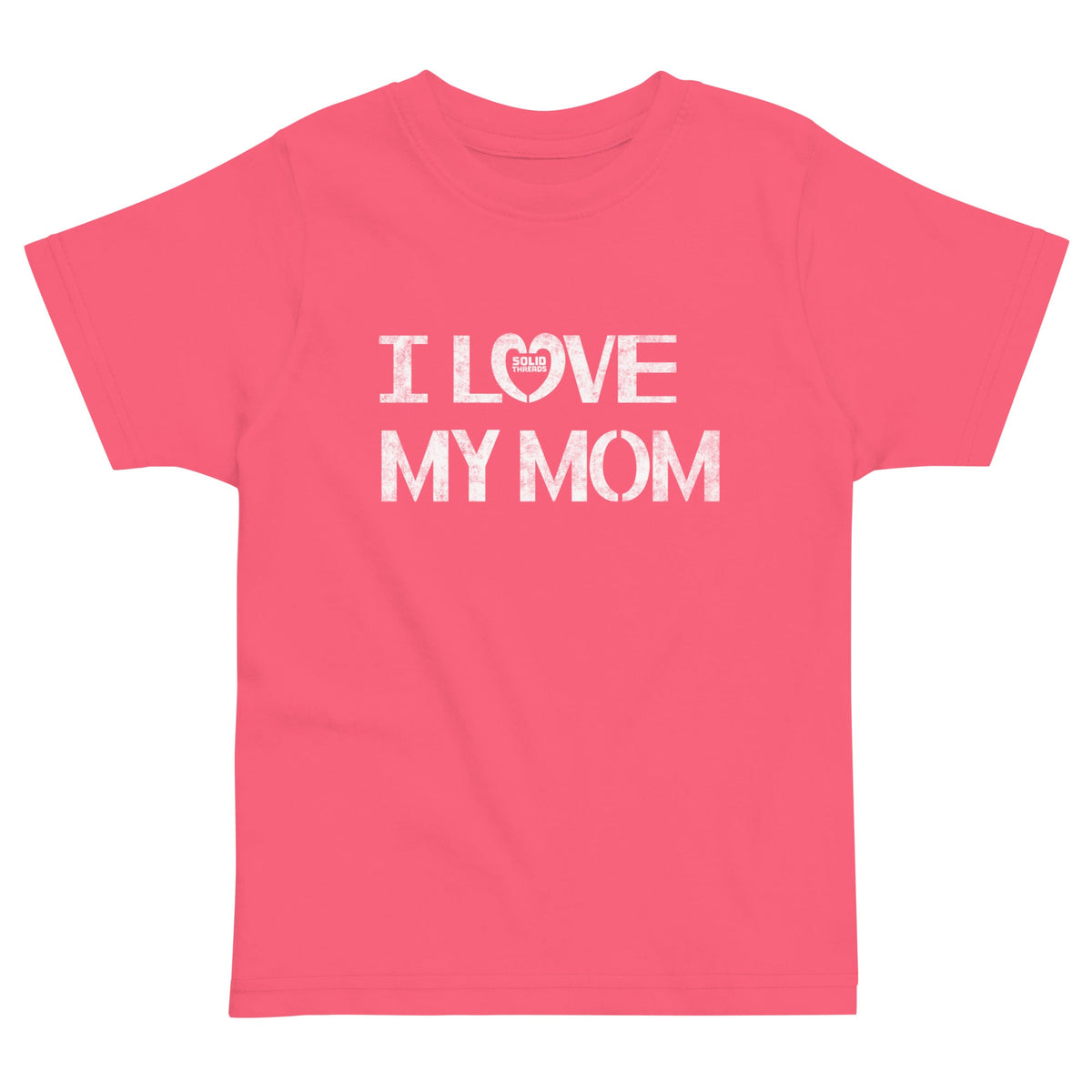 Toddler&#39;s I Love My Mom Cute Extra Soft T-Shirt | Retro New Parent Tee | Solid Threads