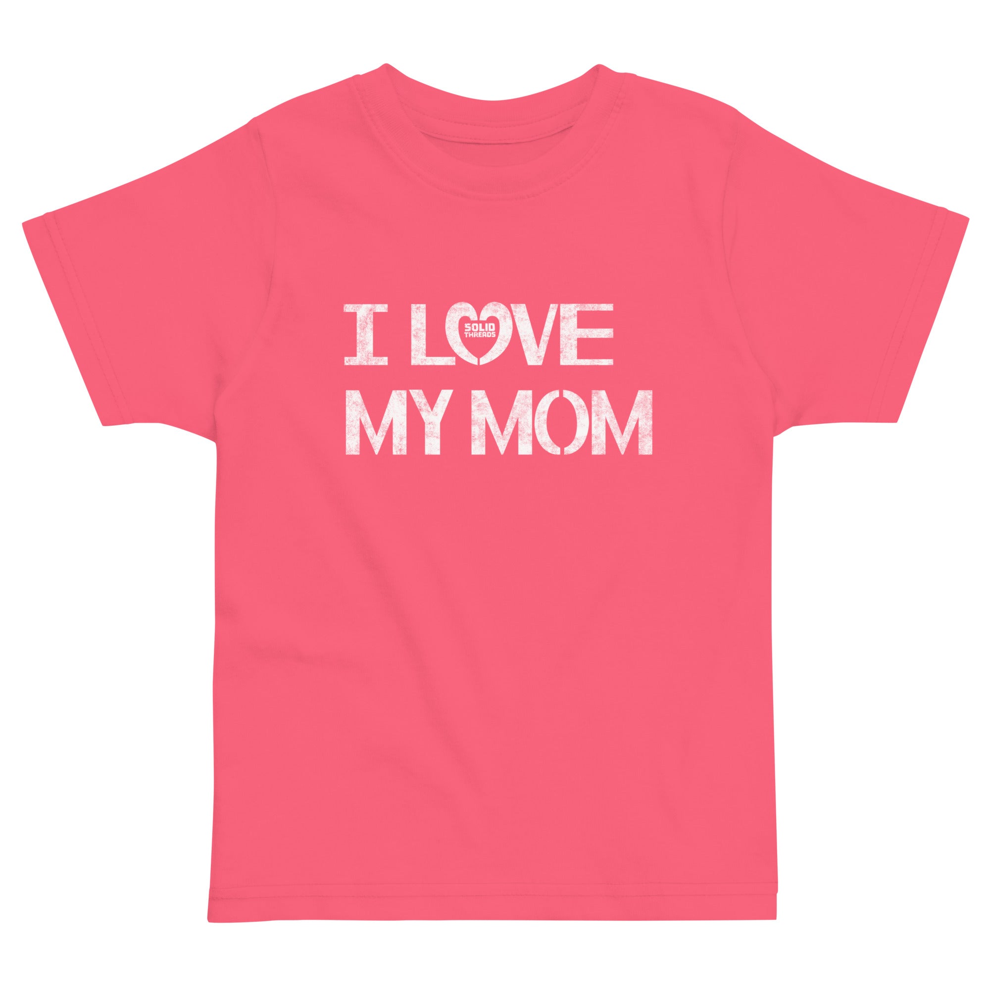 Toddler's I Love My Mom Cute Extra Soft T-Shirt | Retro New Parent Tee | Solid Threads