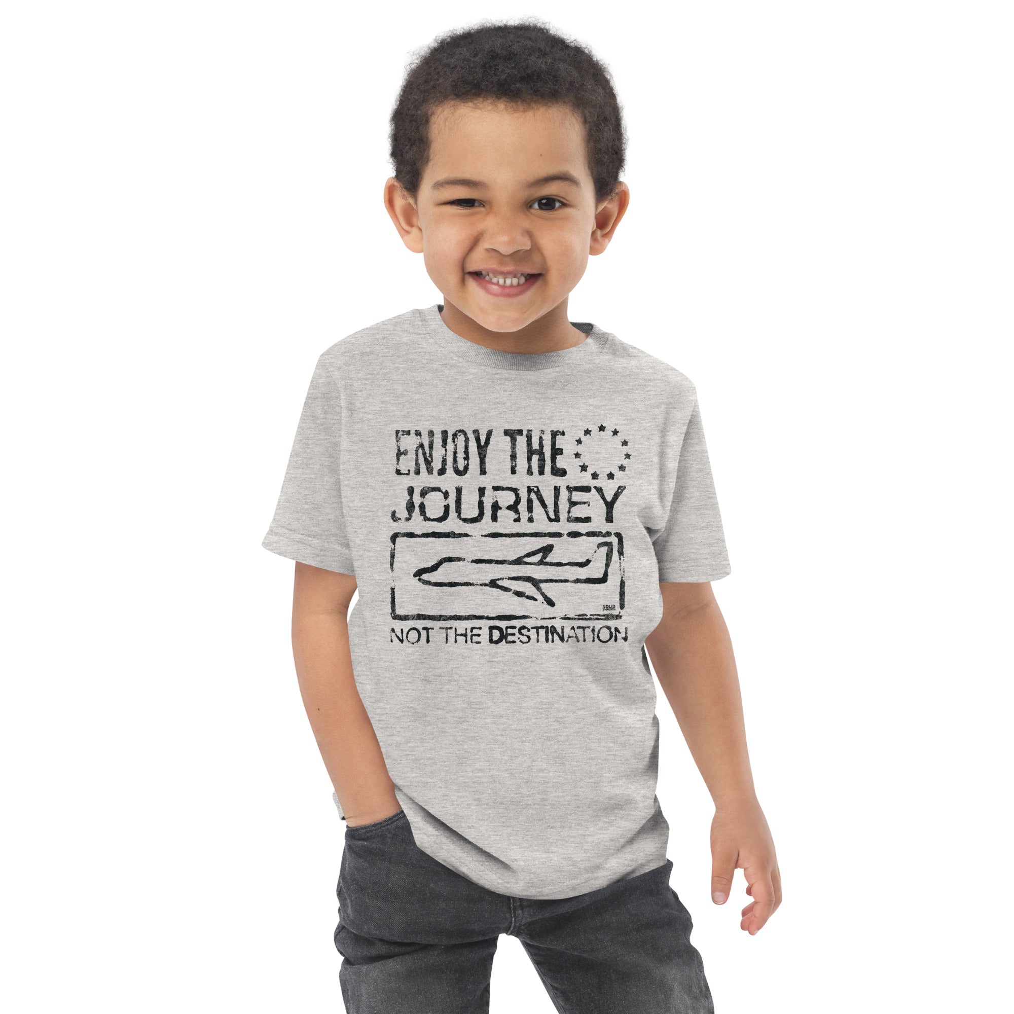 Youth Enjoy Journey Cool Airplane Extra Soft T-Shirt | Cute Travel Kids Tee Boy Model | Solid Threads