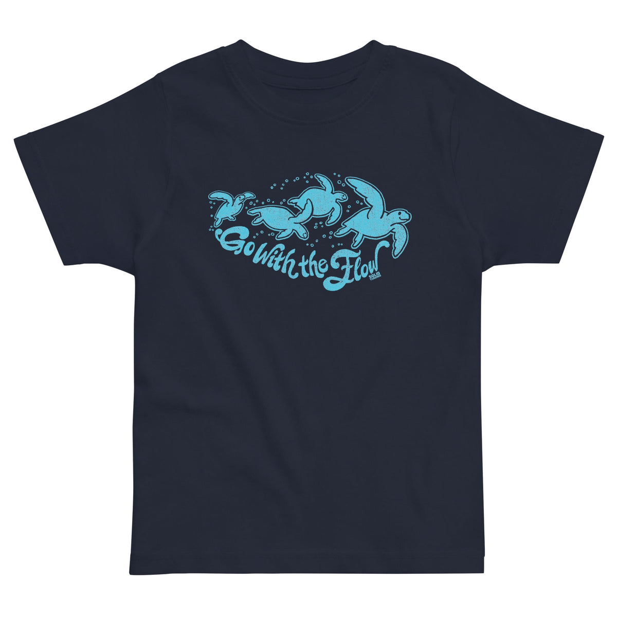 Toddler&#39;s Go With The Flow Retro Extra Soft T-Shirt | Cool Sea Turtle Tee | Solid Threads