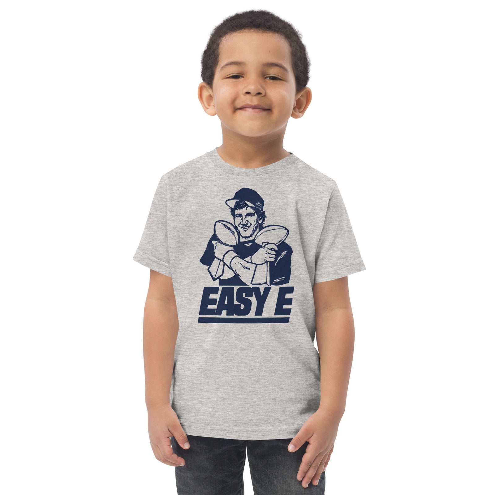 Toddler's Easy E Retro Football Extra Soft T-Shirt | Funny Ny Giants Tee | Solid Threads