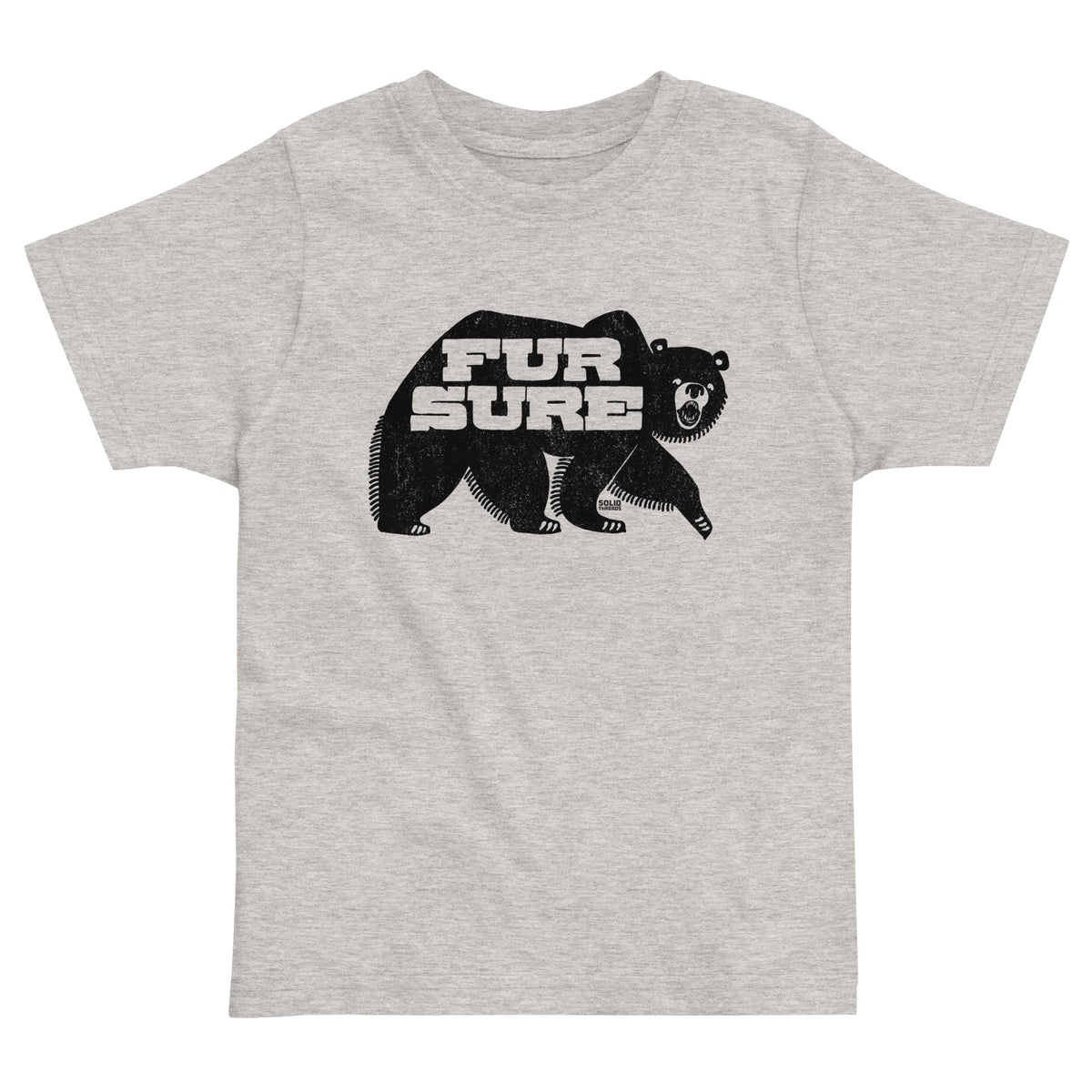 Toddler&#39;s Fur Sure Retro Hiking Extra Soft T-Shirt | Funny Animal Pun Tee | Solid Threads