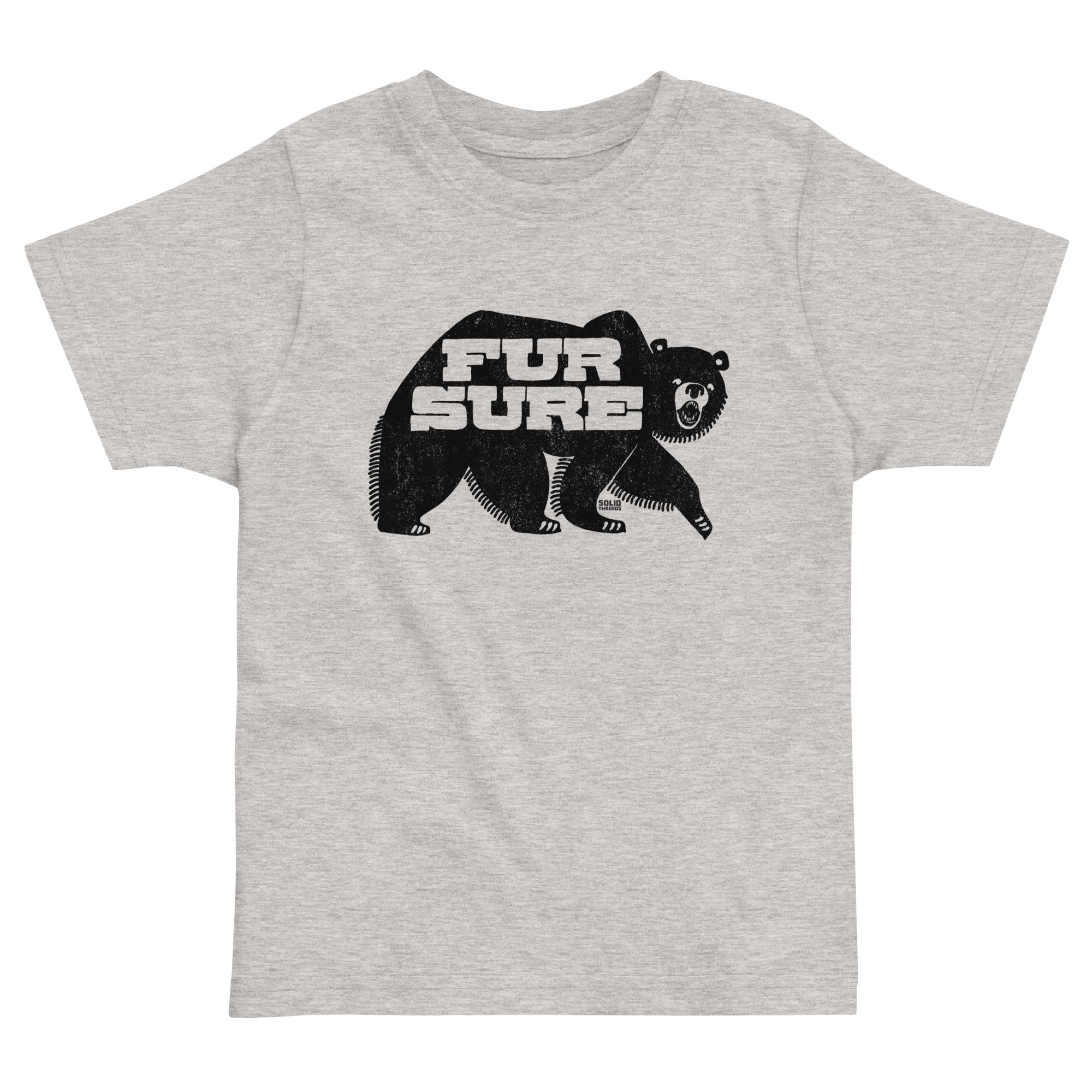 Toddler's Fur Sure Retro Hiking Extra Soft T-Shirt | Funny Animal Pun Tee | Solid Threads