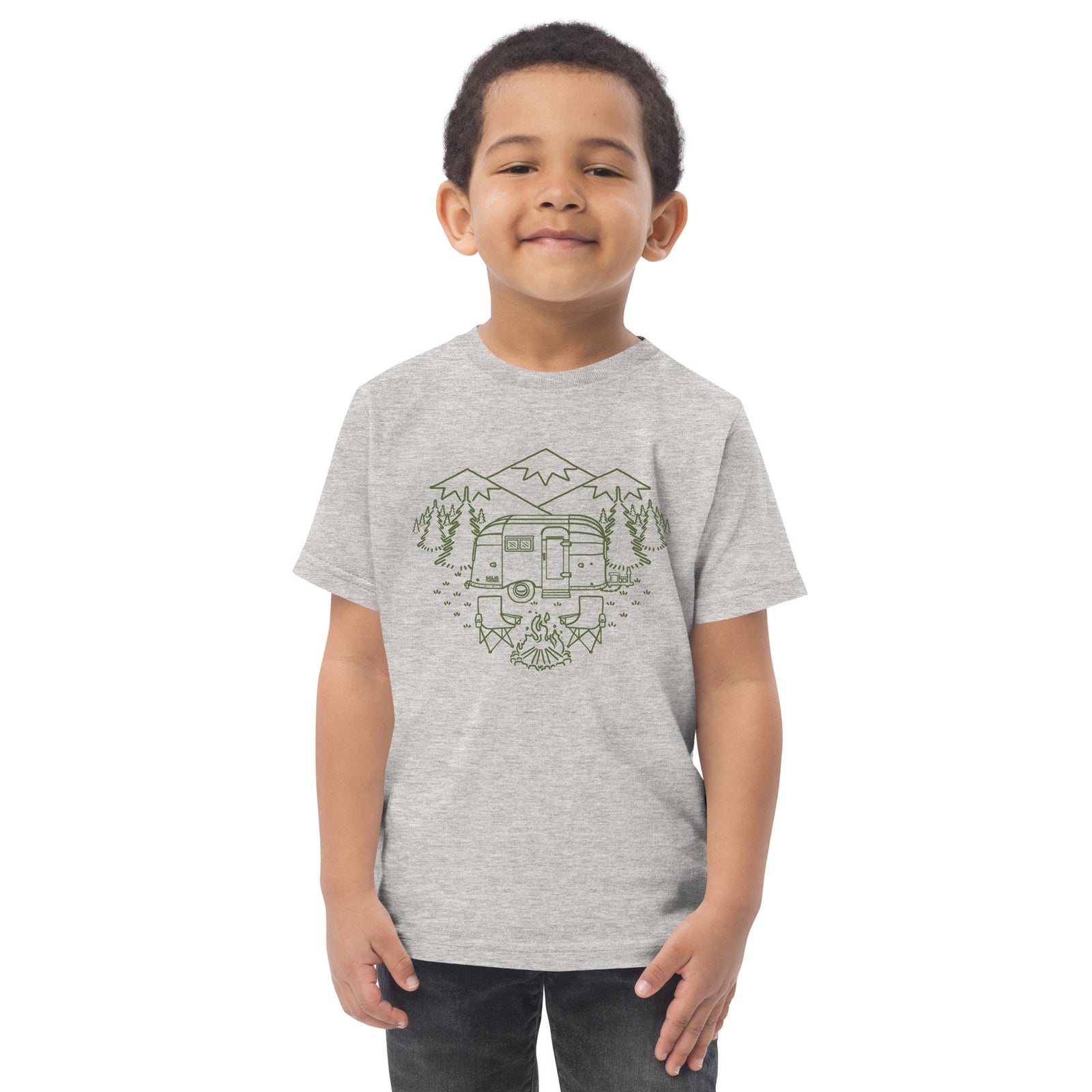 Toddler's Camp Site Retro Extra Soft T-Shirt | Cool Hiking Mountains Tee  | Solid Threads