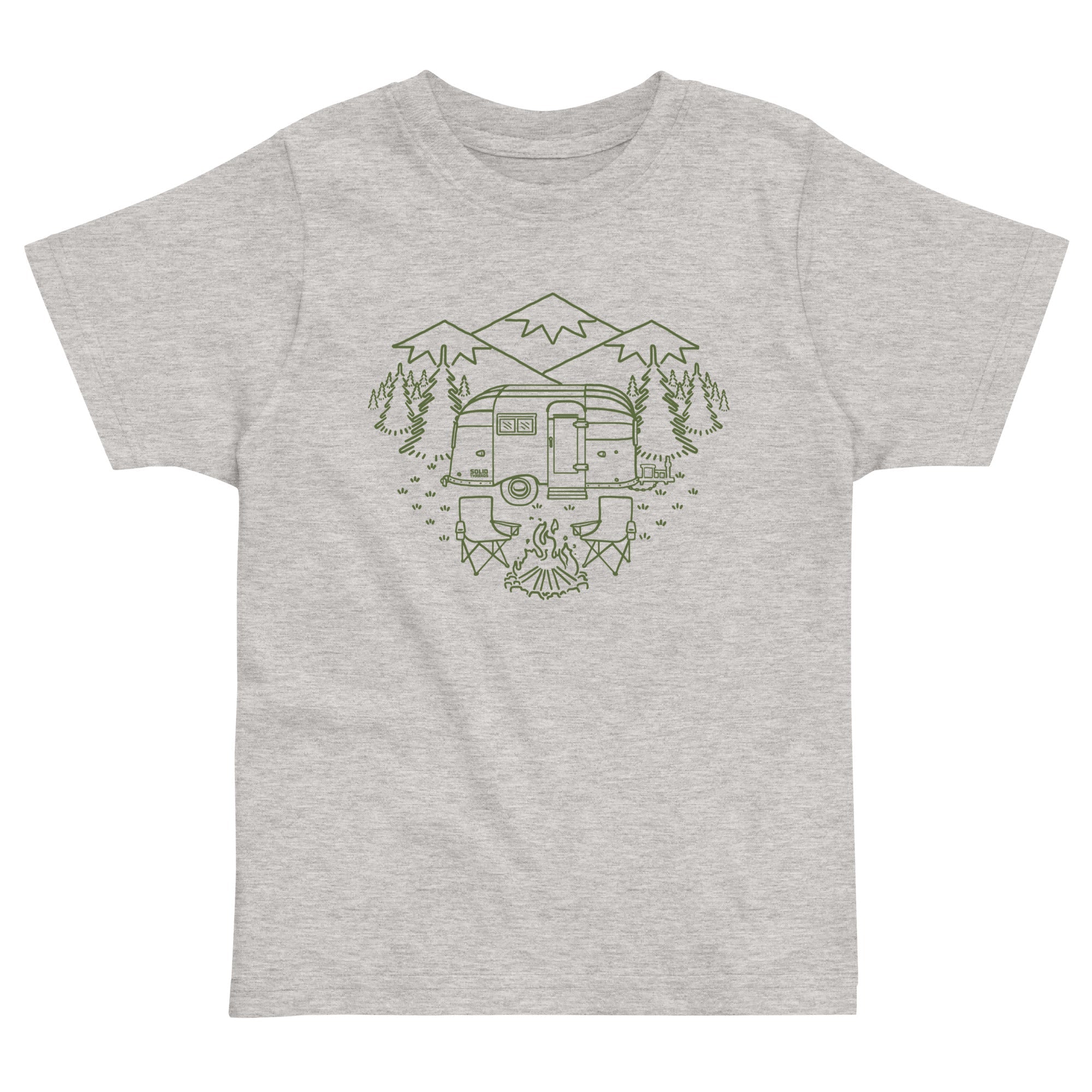 Toddler's Camp Site Retro Extra Soft T-Shirt | Cool Hiking Mountains Tee  | Solid Threads