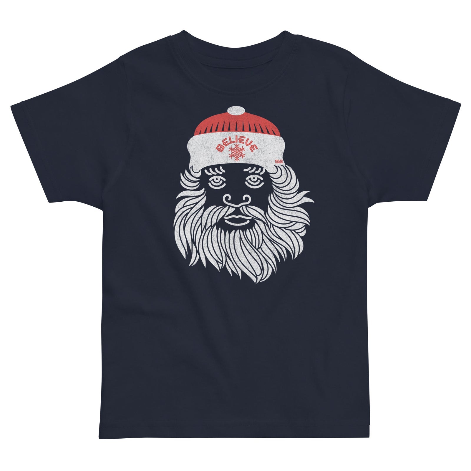 Toddler's Believe In Santa Cool Extra Soft T-Shirt | Retro Christmas Tee  | Solid Threads
