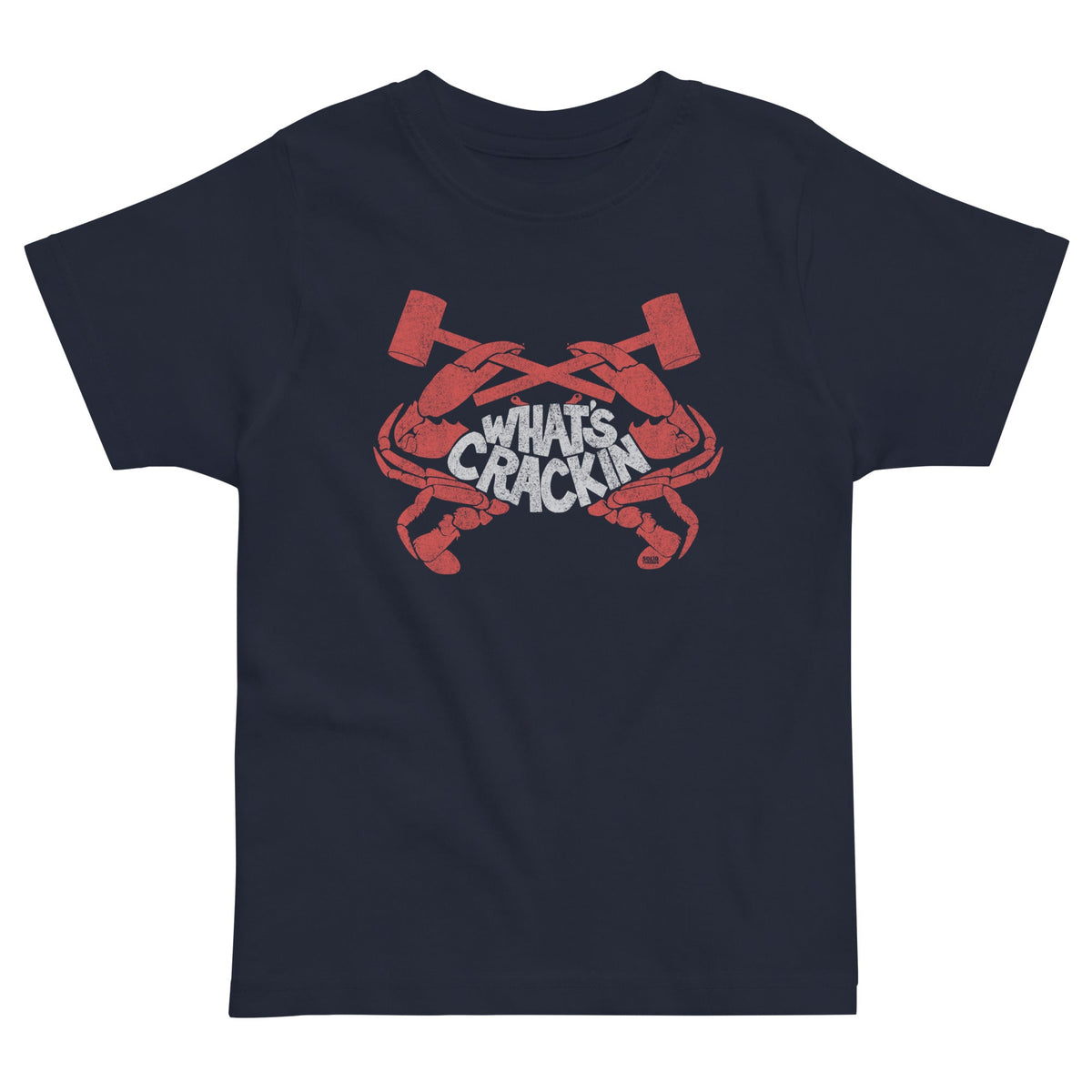 Toddler&#39;s Crackin&#39; Crab Retro Extra Soft T-Shirt | Funny Seafood Feast Tee  | Solid Threads