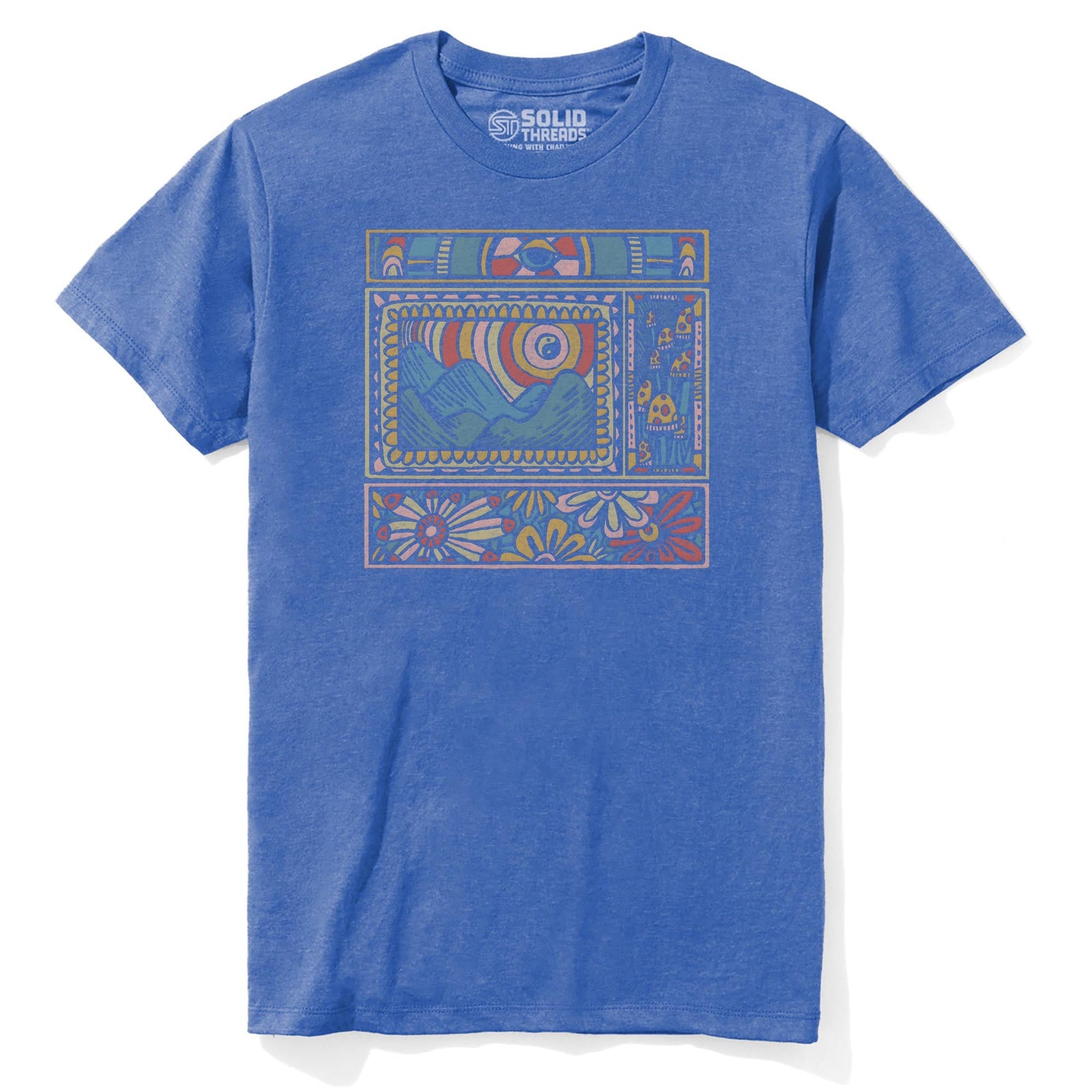 Trippy Nature Vintage Staple T-shirt in Royal Heather - Front View